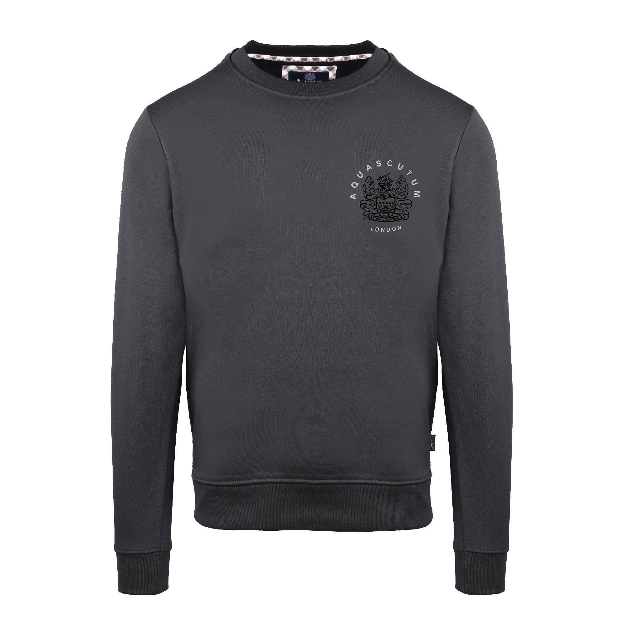 Aquascutum Men's Roundnk Sweat Crew Sweatshirt - Antracite - Small