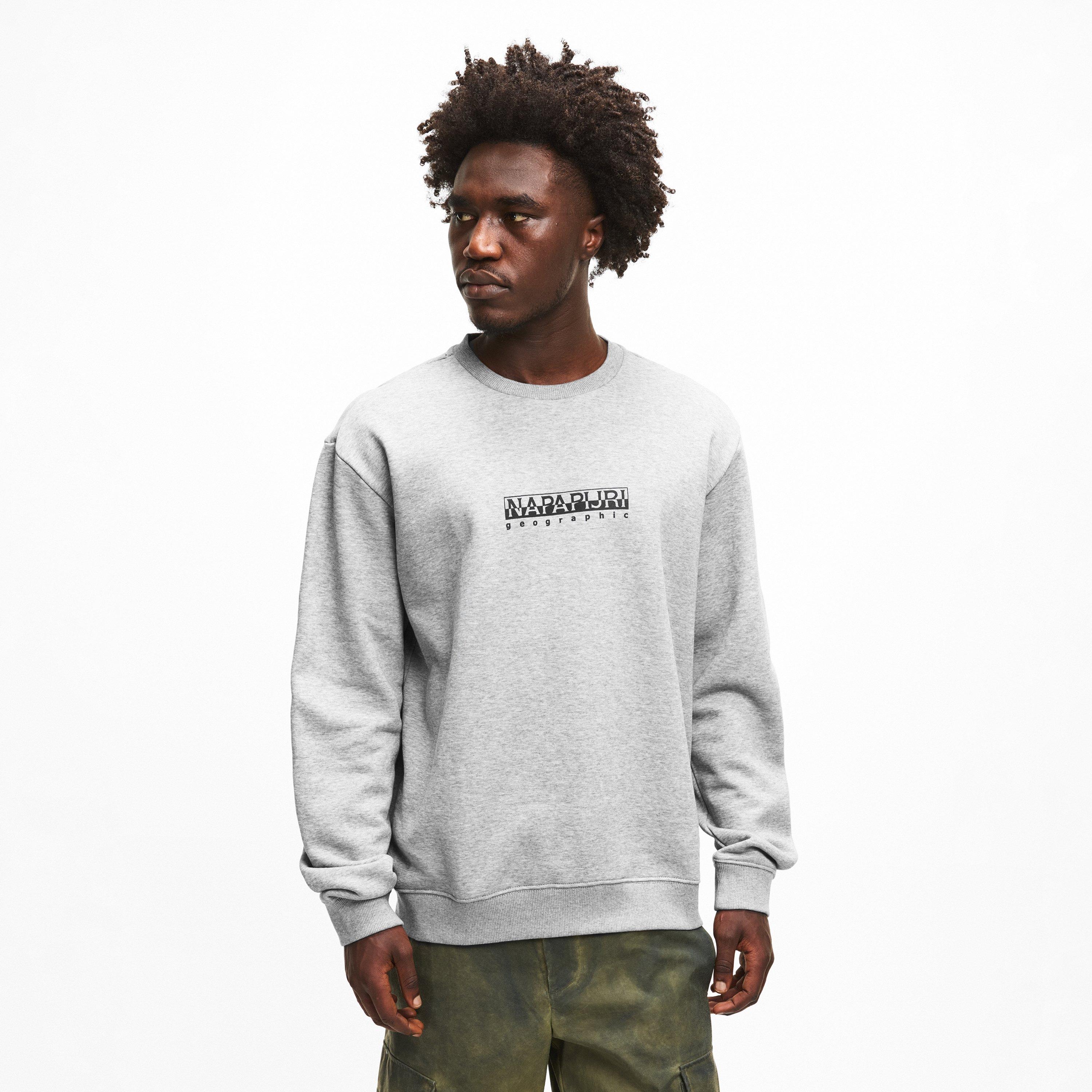 Grey - Napapijri - Box Logo Crew Sweatshirt - 3