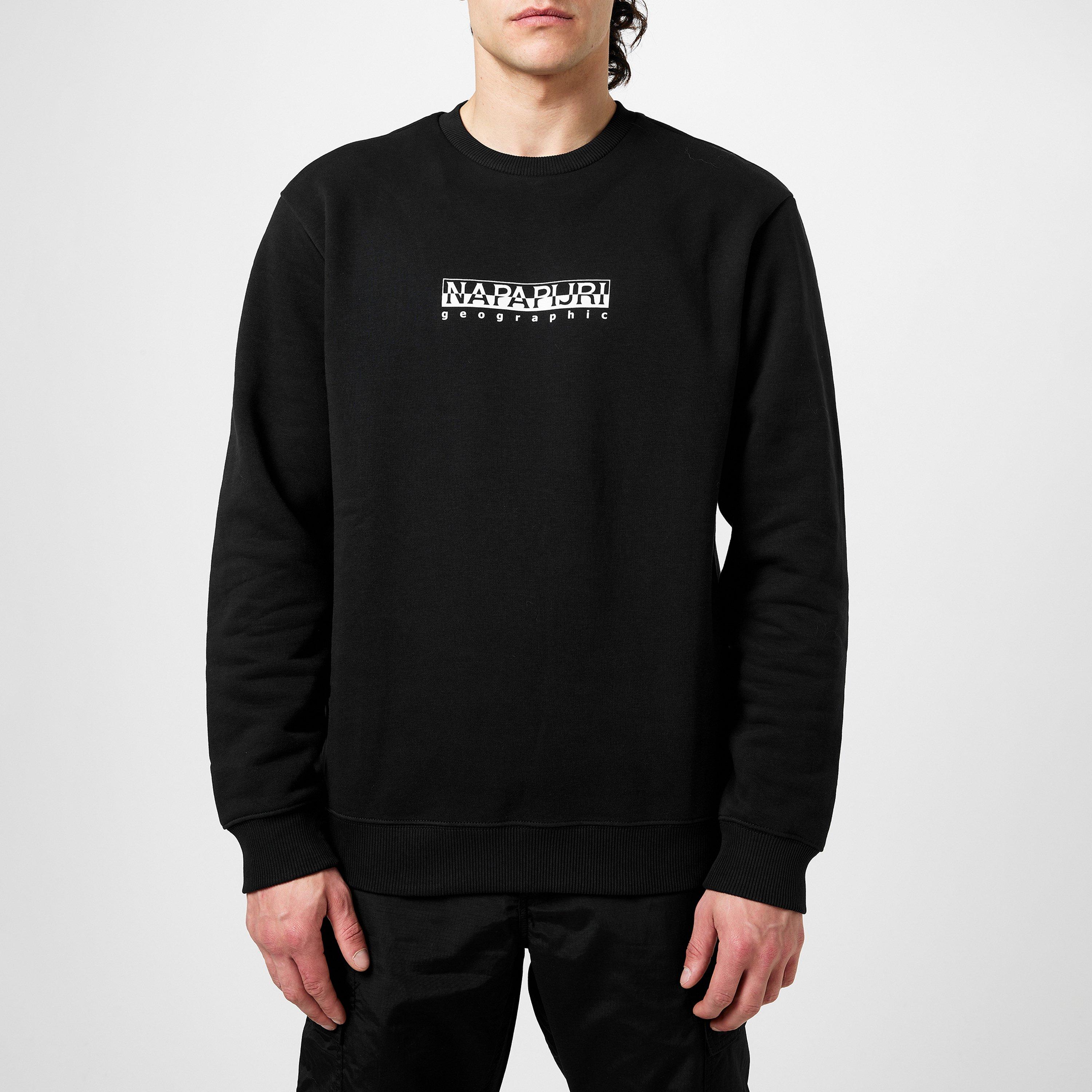 Preto - Napapijri - Box Logo Crew Sweatshirt - 3