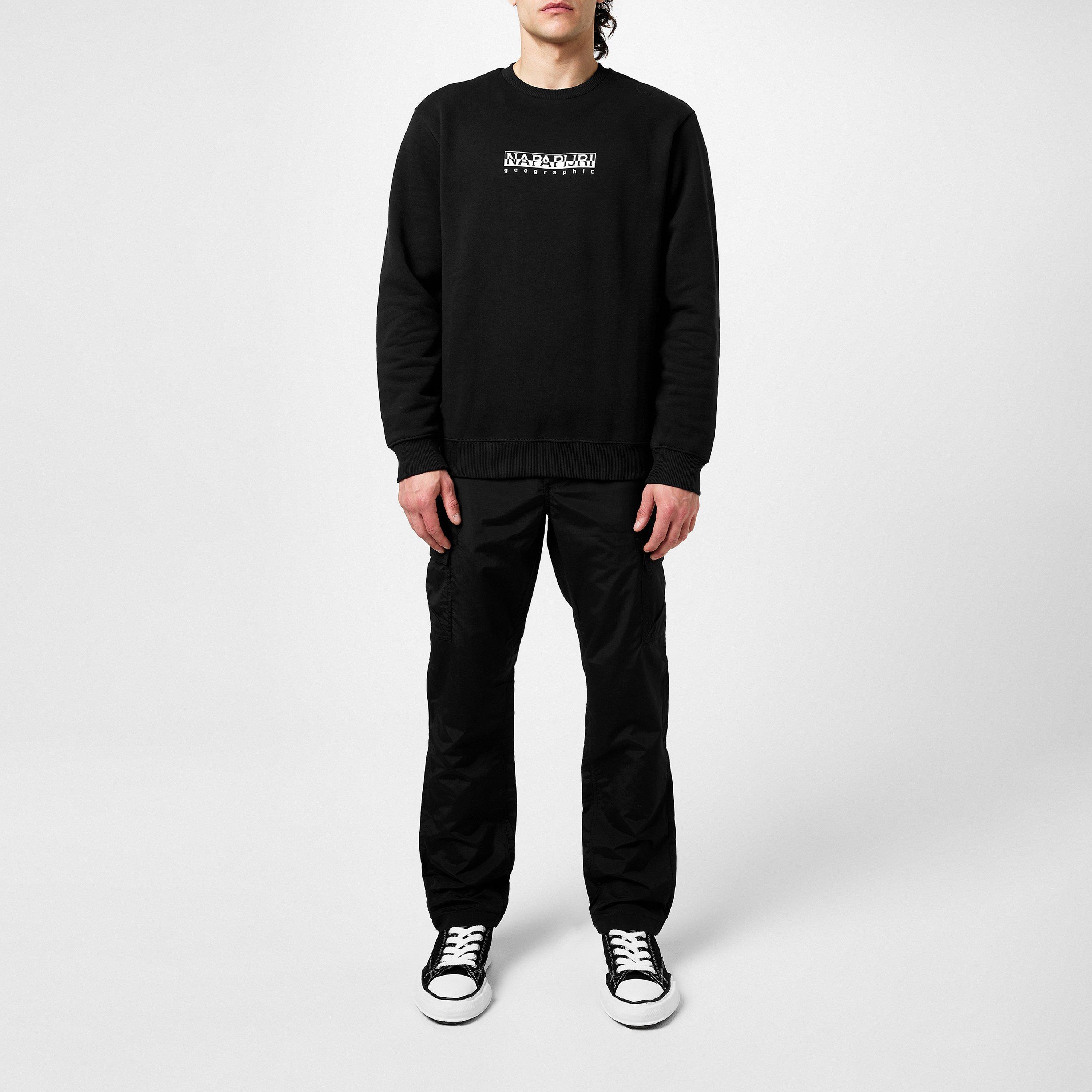 Preto - Napapijri - Box Logo Crew Sweatshirt - 7