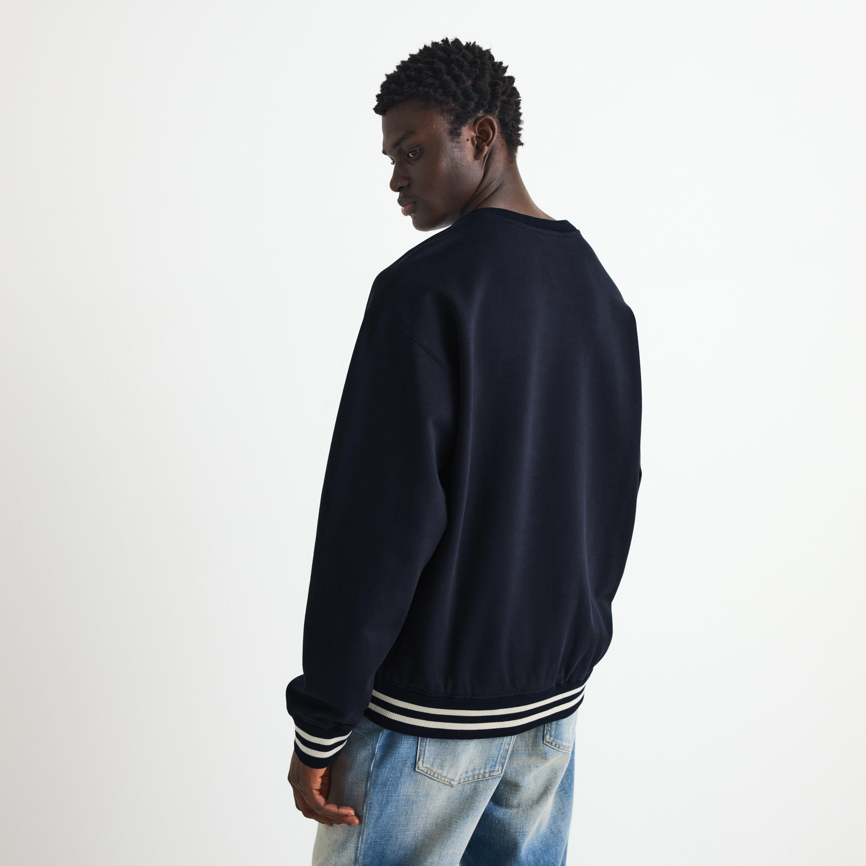 Navy - Dolce and Gabbana - Men's Marina Rope Cotton Crew-Neck Sweatshirt - 4