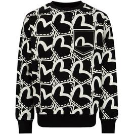 Evisu Allover Seagull Pocket Graphic Print Sweatshirt