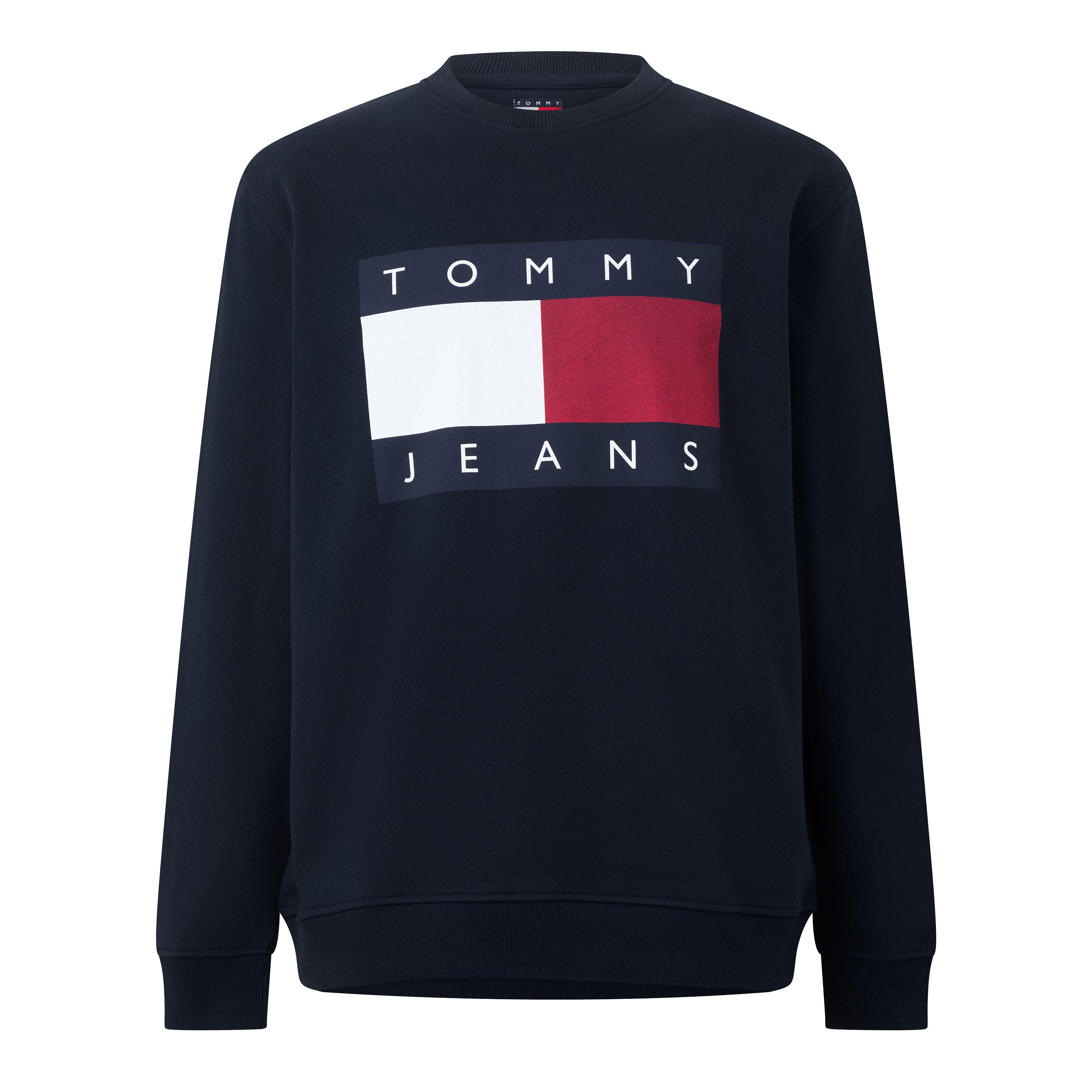 Tommy Jeans Men's Tj Reg Big Flag Crew Sn64 - Dark Blue - S