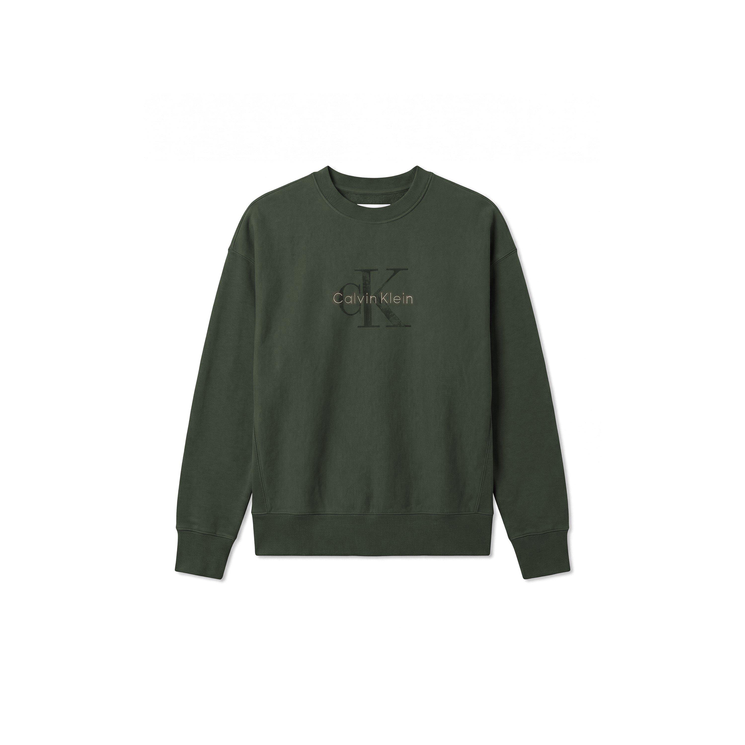 Calvin Klein Jeans Men's Terry Painted Crew Cotton Relaxed-Fit Sweatshirt
