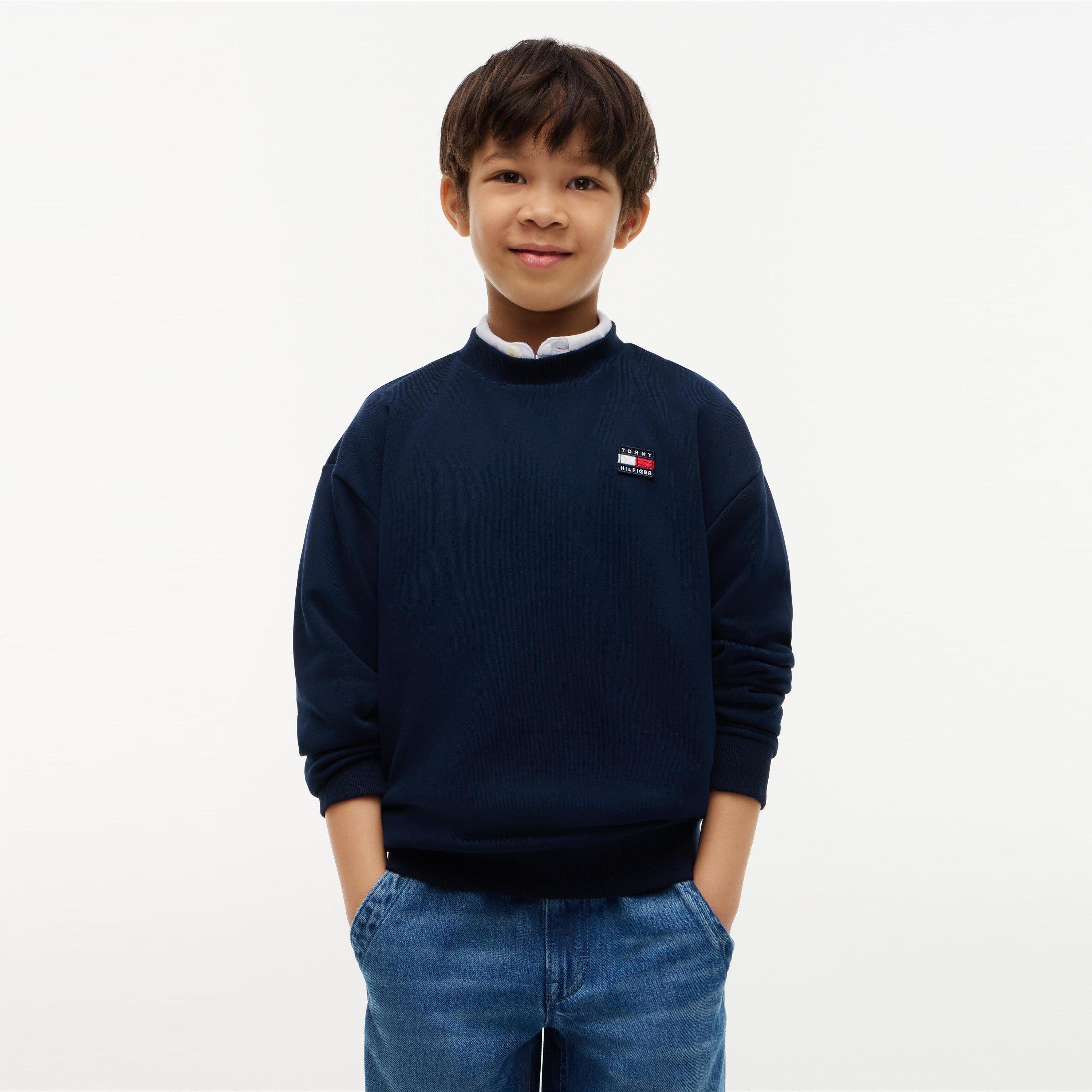 Tommy Hilfiger Boys Blue Kids' Heritage Flag Crew Sweatshirt in Size 14 - 16 Years, Sports Direct - Image 6