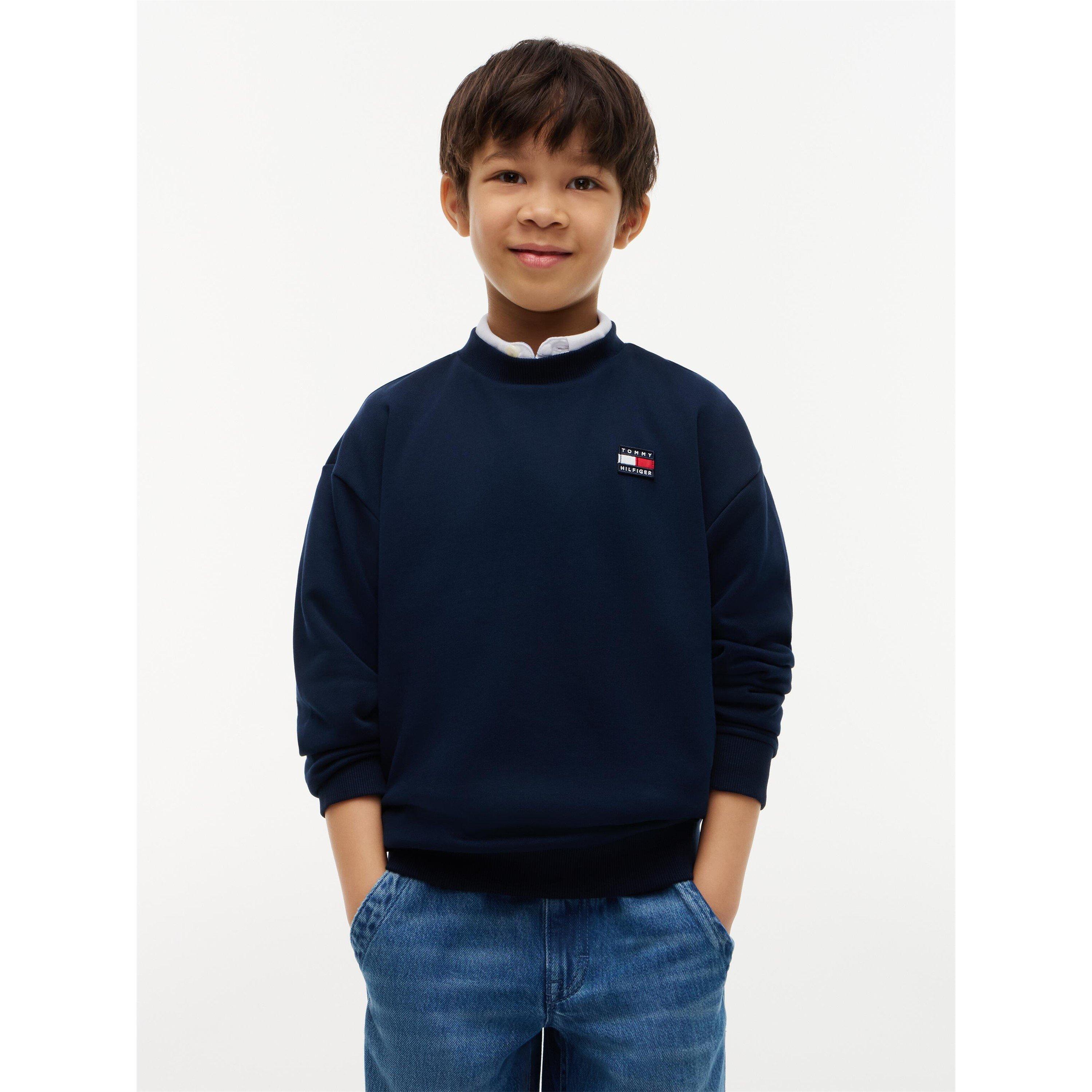 Night Navy - Tommy Hilfiger - Kids' Heritage Flag Crew Sweatshirt - 2