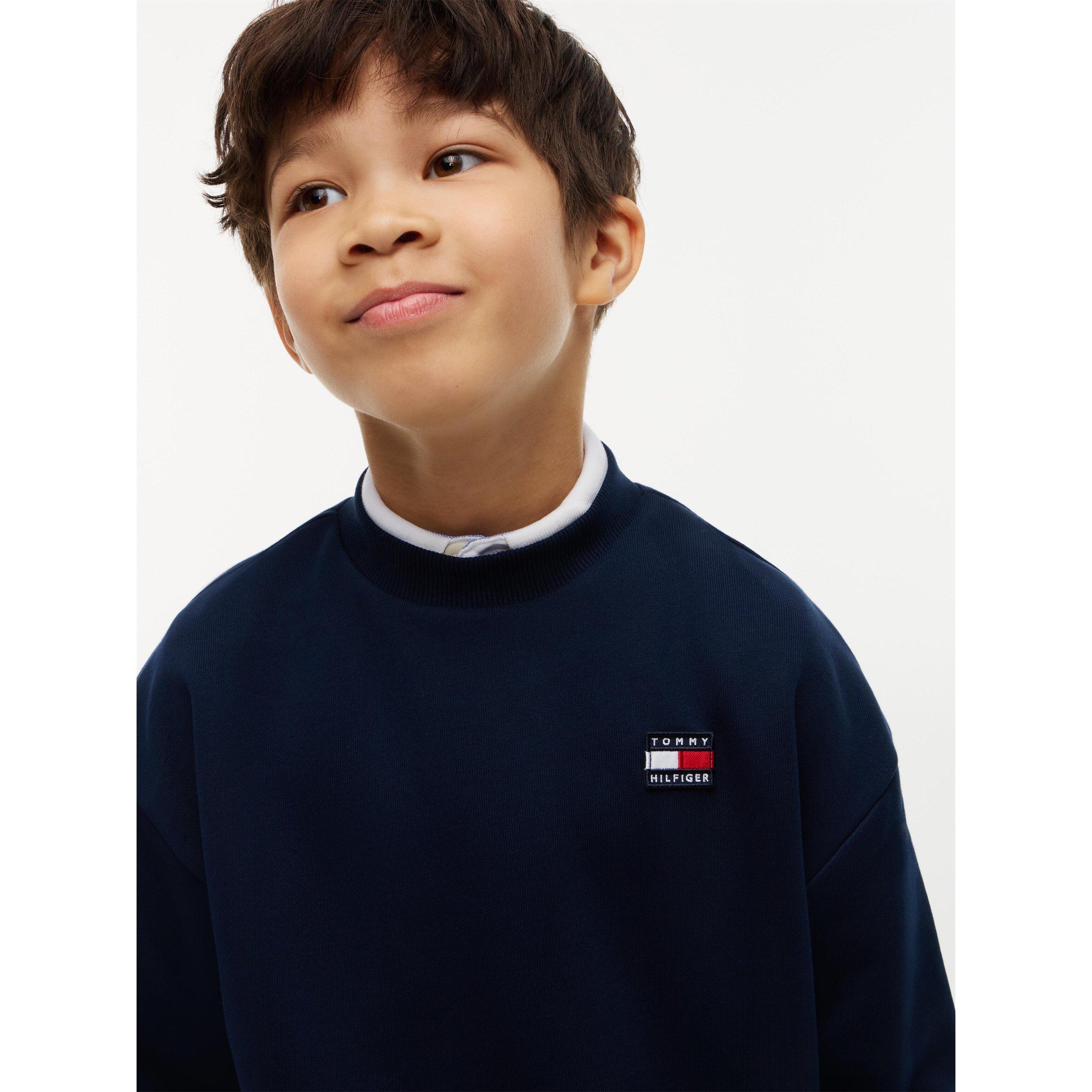 Night Navy - Tommy Hilfiger - Kids' Heritage Flag Crew Sweatshirt - 3