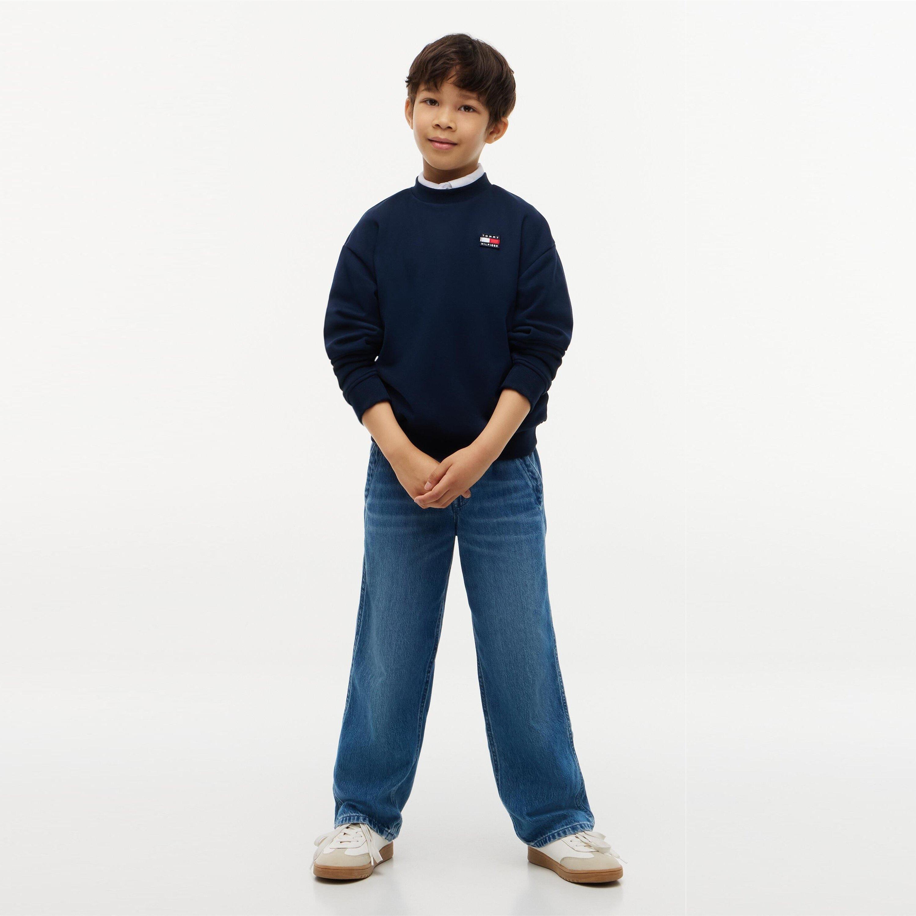 Night Navy - Tommy Hilfiger - Kids' Heritage Flag Crew Sweatshirt - 6