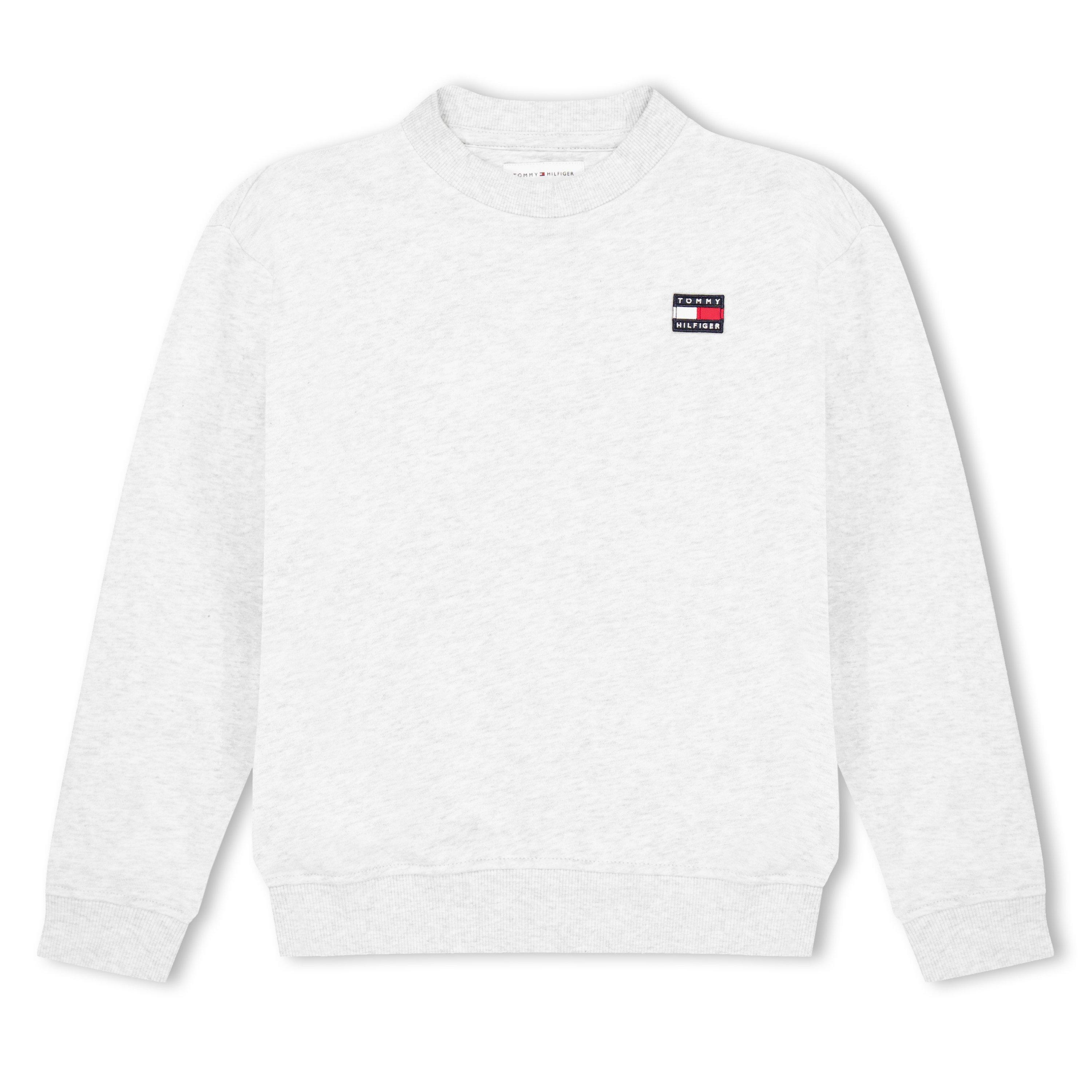 Heather Grey - Tommy Hilfiger - Kids' Heritage Flag Crew Sweatshirt - 1
