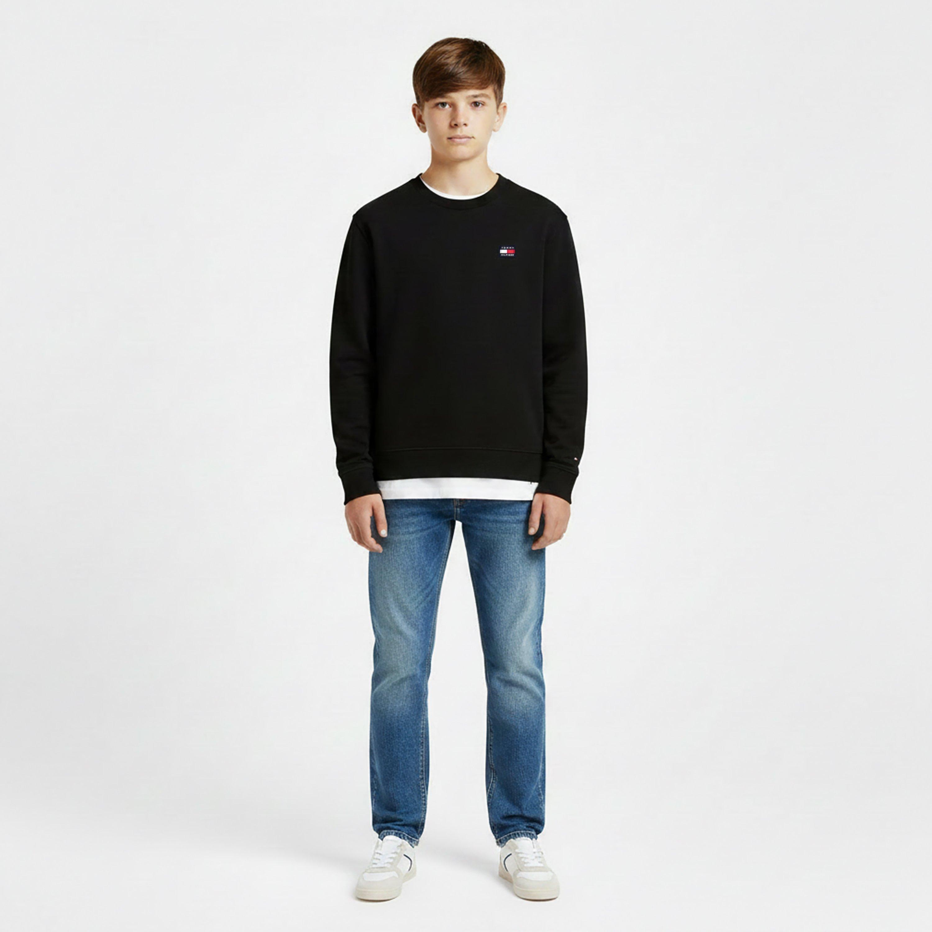 Black - Tommy Hilfiger - Kids' Heritage Flag Crew Sweatshirt - 3