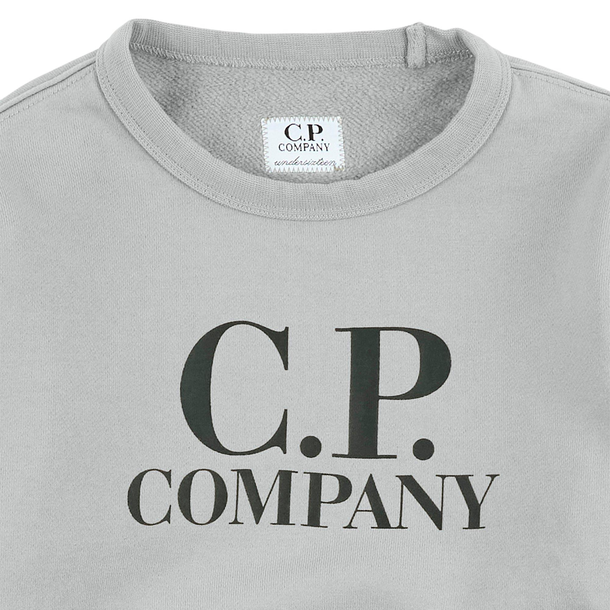 Grey Mel 60901 - CP Company - Kids' Logo Cotton Long Sleeve Crew Sweatshirt - 3