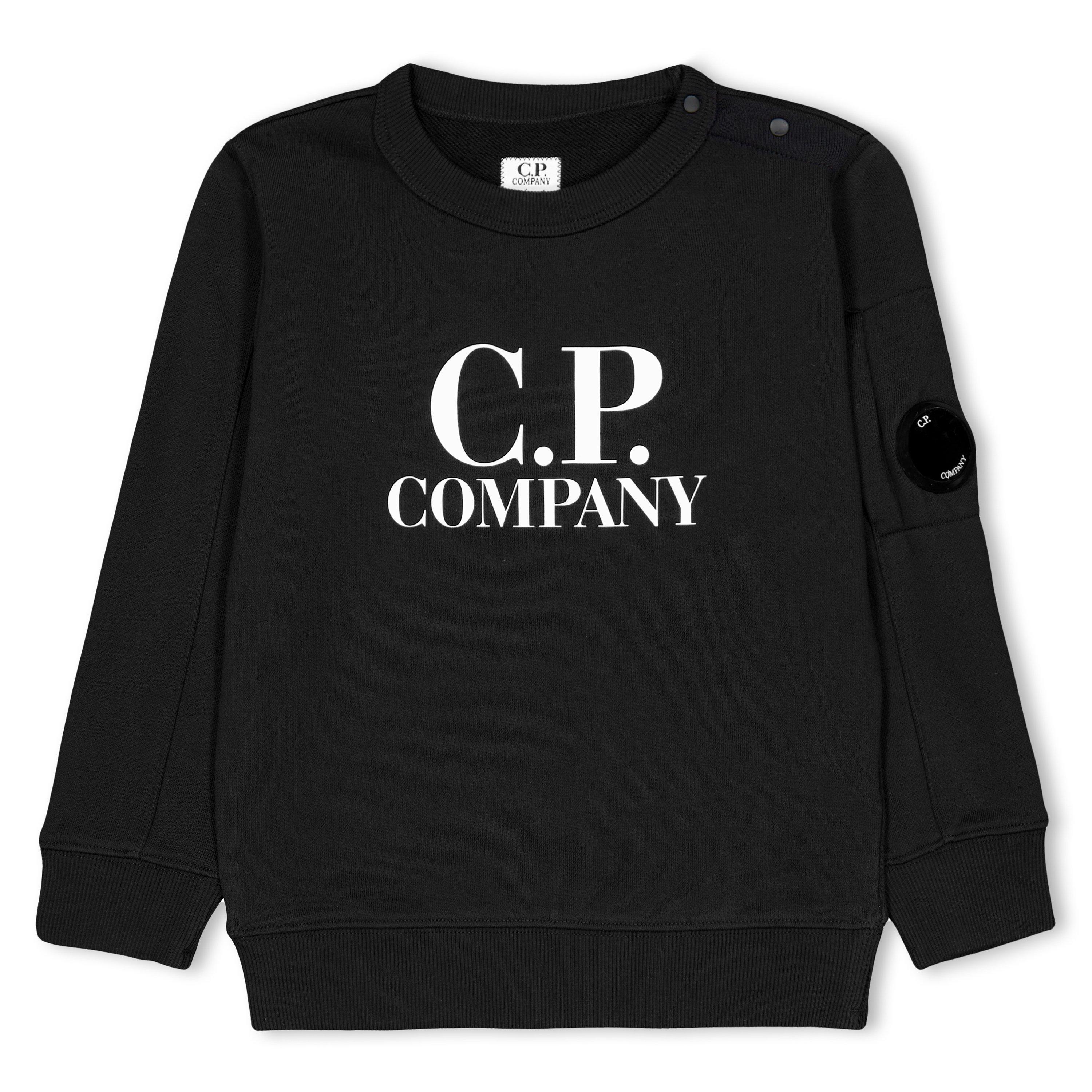 Black 60100 - CP Company - Kids' Logo Cotton Long Sleeve Crew Sweatshirt - 1