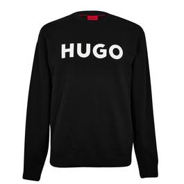 Hugo Contrast Logo Sweatshirt in Organic Interlock Cotton