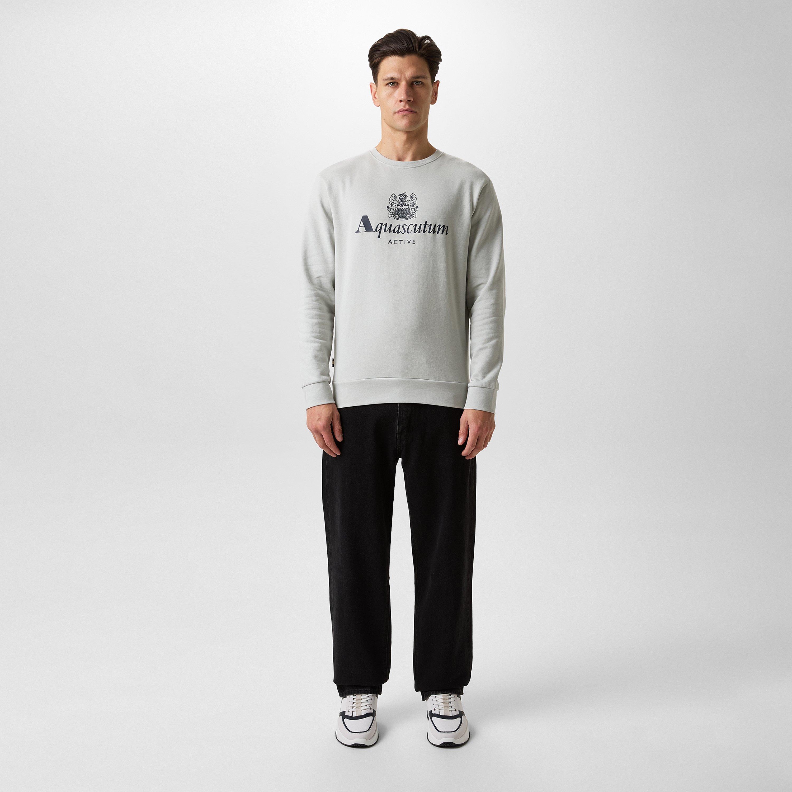 Light Grey - Aquascutum - Logo Crew Sweater - 4