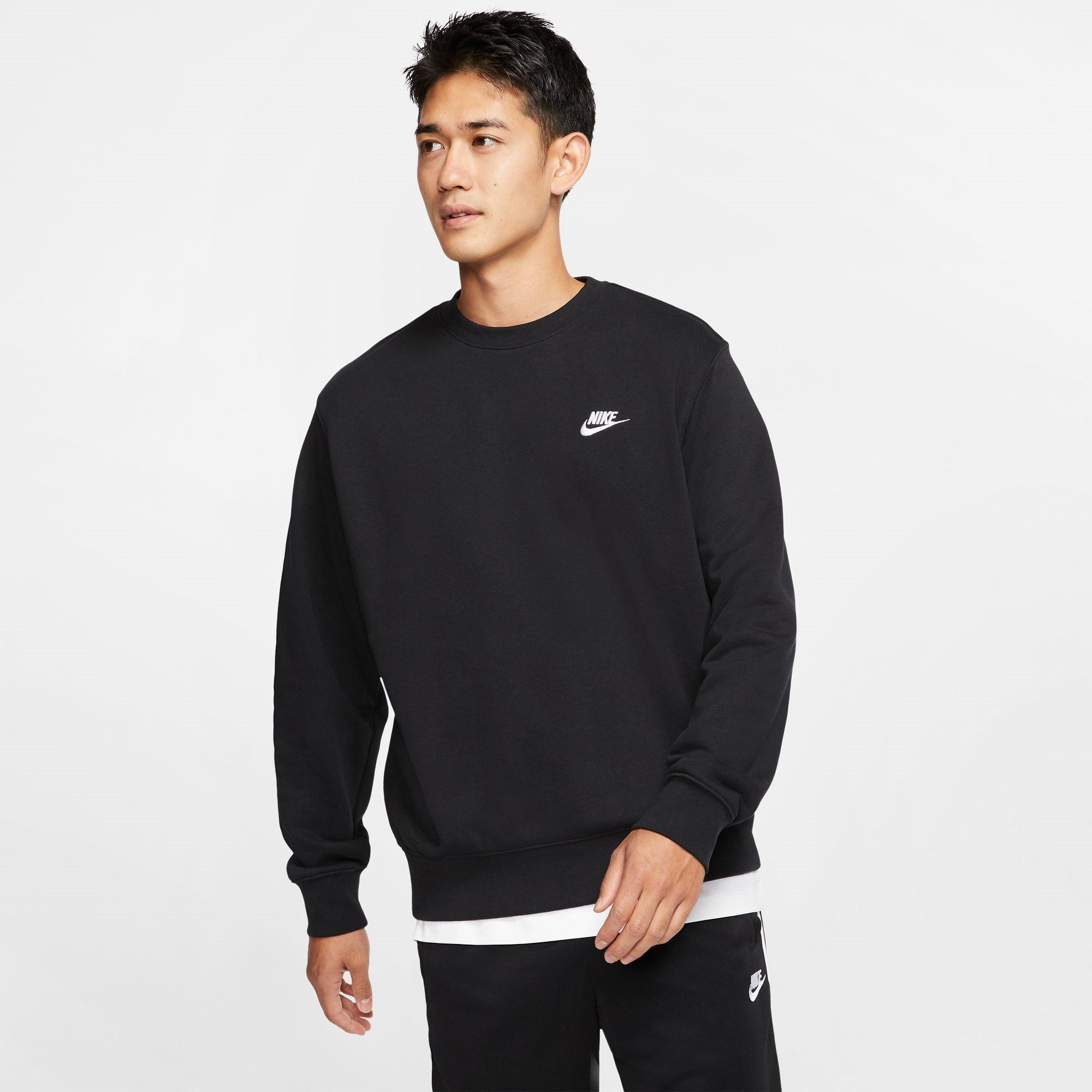 Preto/Branco - Nike - Sportswear Club French Terry Crew Mens - 3