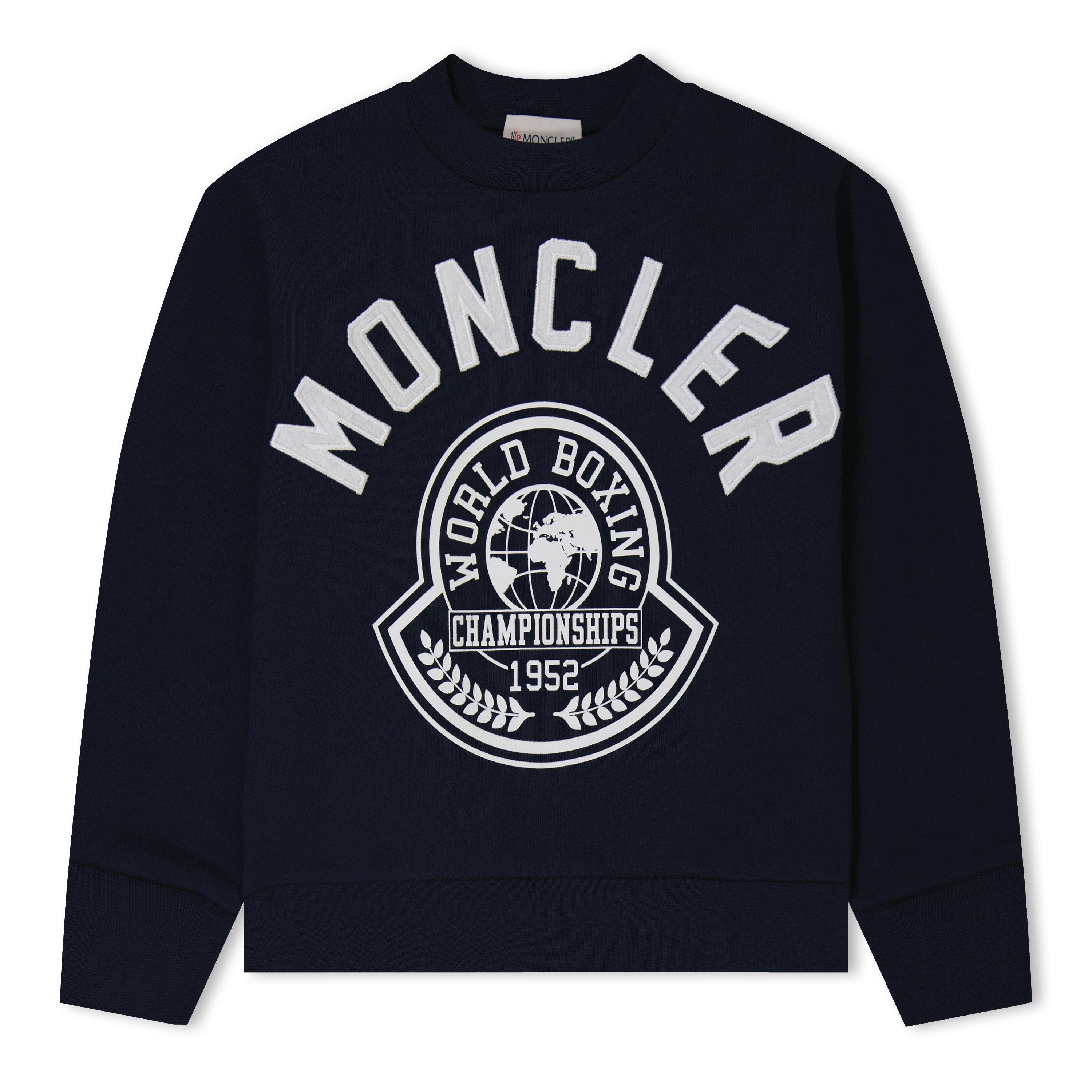 MONCLER BIGロゴ刺繍 クルーネックトレーナー navy MONCLER BIGロゴ刺繍 クルーネックトレーナー navy