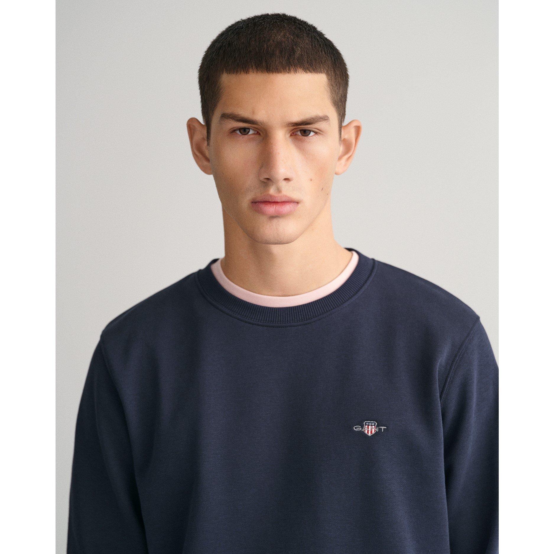 Navy 433 - Gant - Shield Crew Neck Sweatshirt - 4