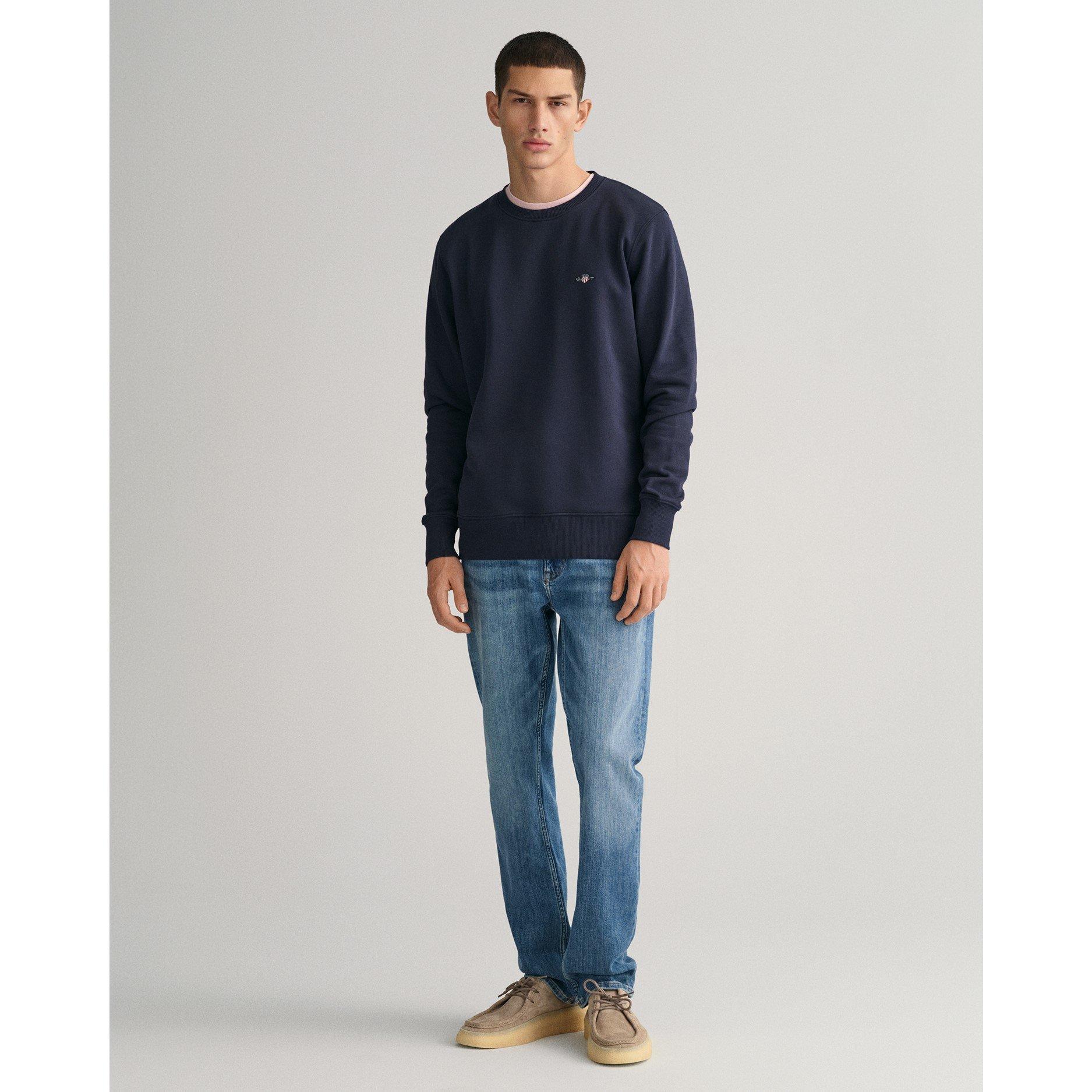 Navy 433 - Gant - Shield Crew Neck Sweatshirt - 5