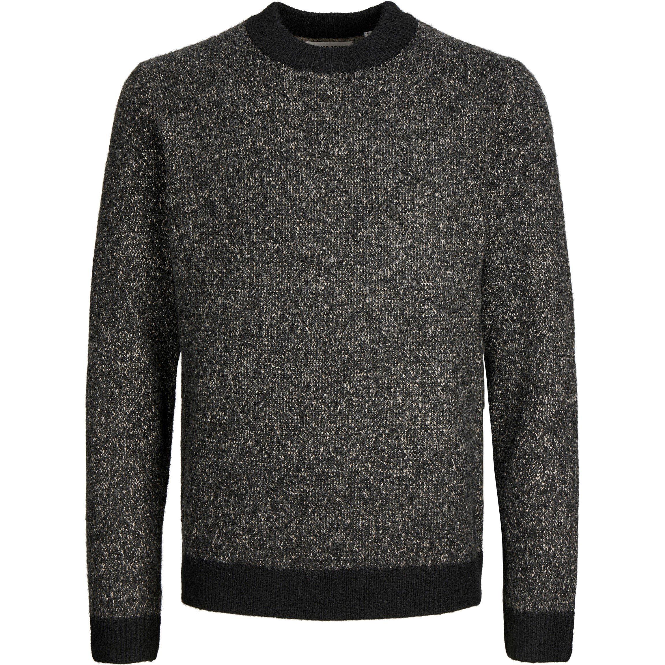 Zwart - Jack and Jones - Space Crew Neck Knitted Jumper Mens - 1