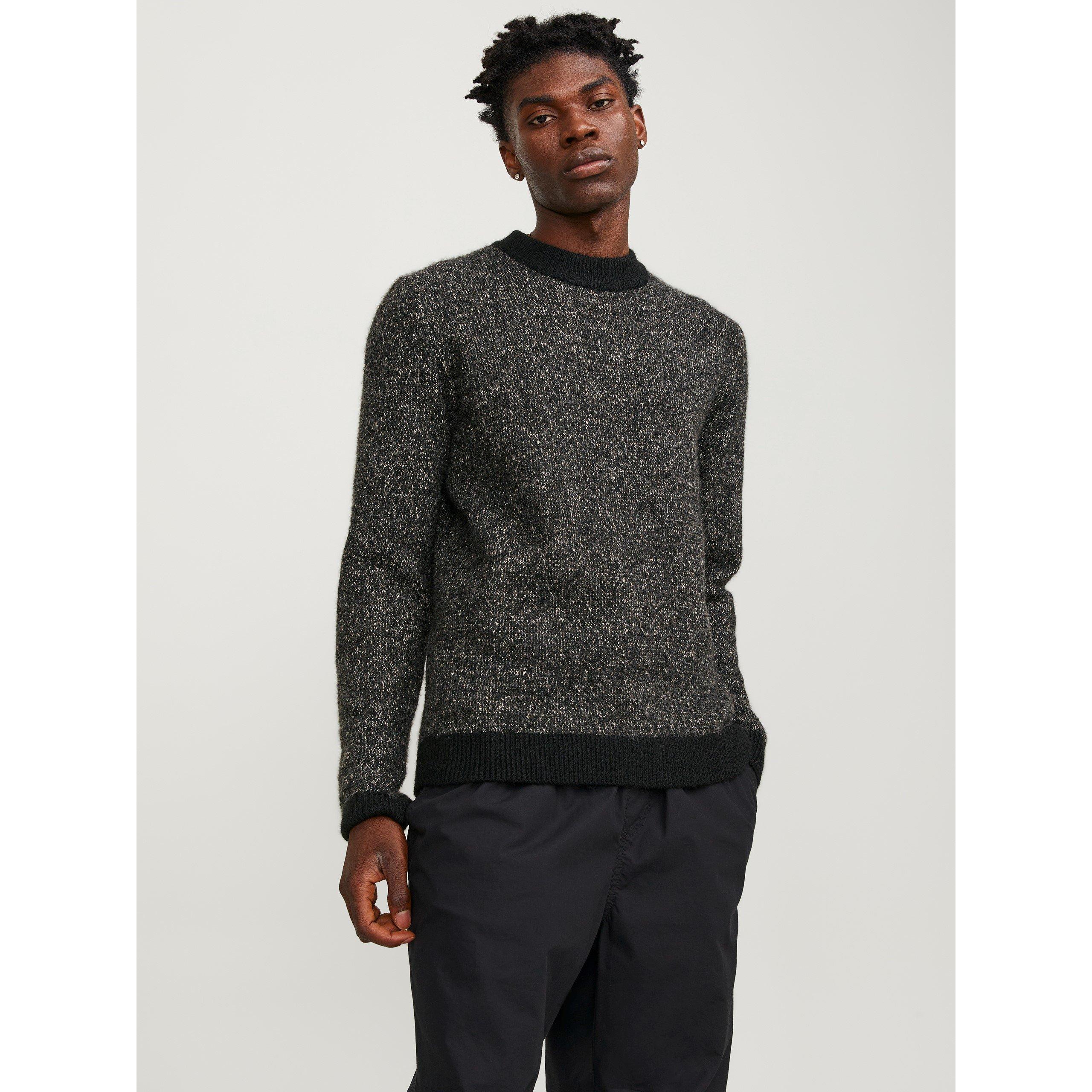 Negro - Jack and Jones - Space Crew Neck Knitted Jumper Mens - 3