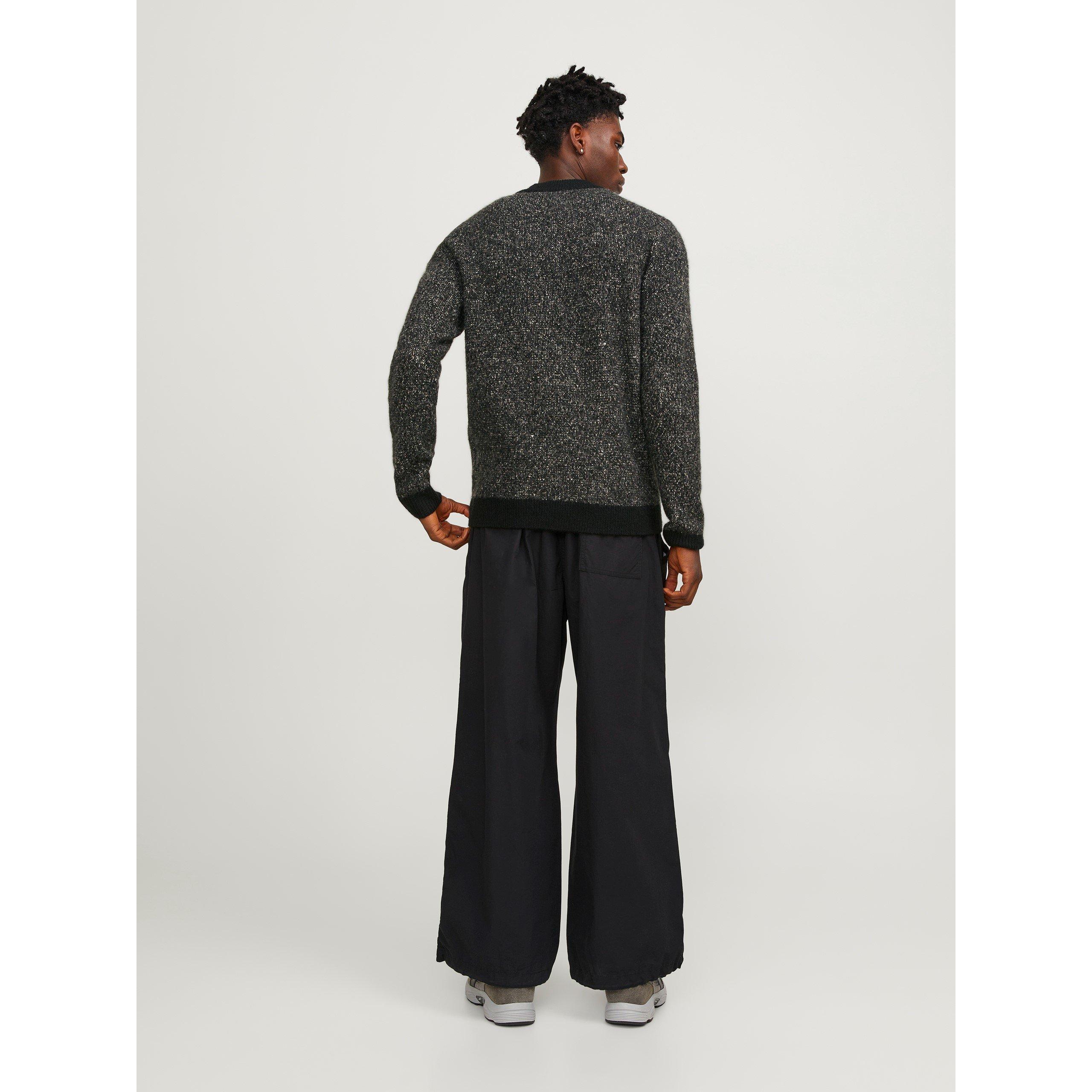 Negro - Jack and Jones - Space Crew Neck Knitted Jumper Mens - 4