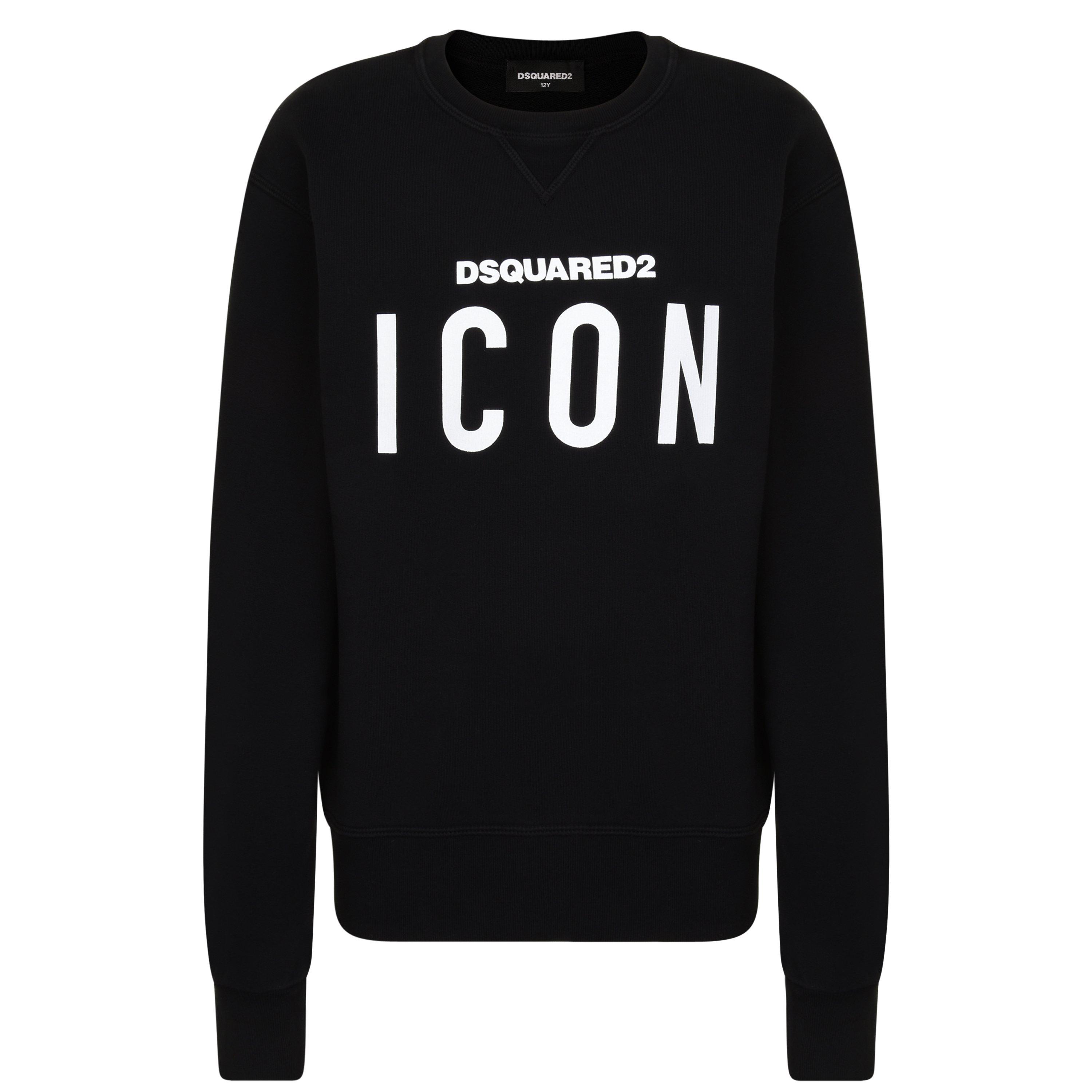 Black DQ900 - DSquared2 - Boy's Icon Basic Logo Sweatshirt - 1