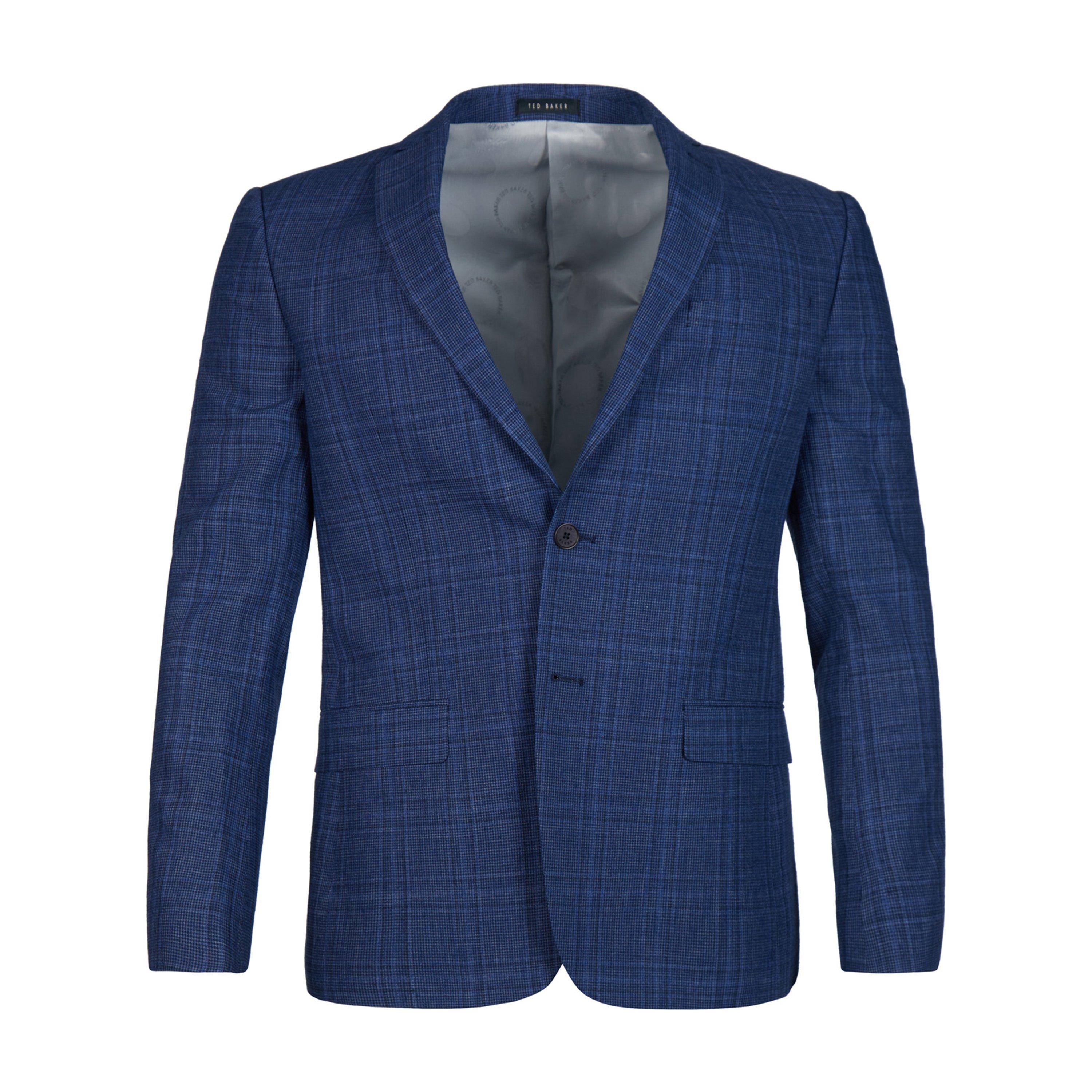 Blau kariert - Ted Baker - Men's Octant Slim Fit Check Suit Jacket - 6