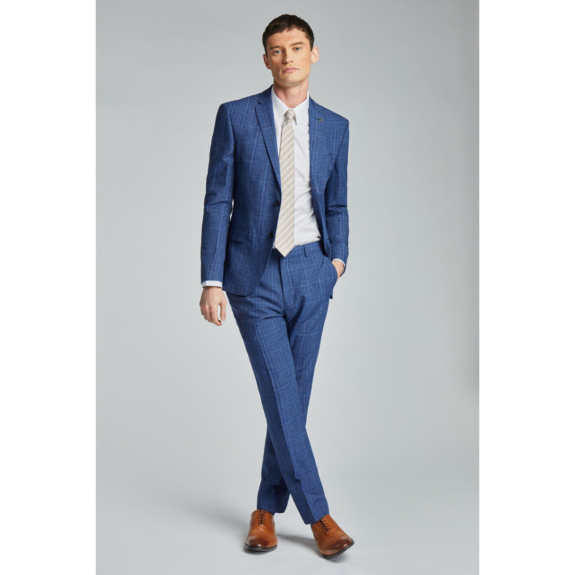 Blau kariert - Ted Baker - Men's Octant Slim Fit Check Suit Jacket - 3
