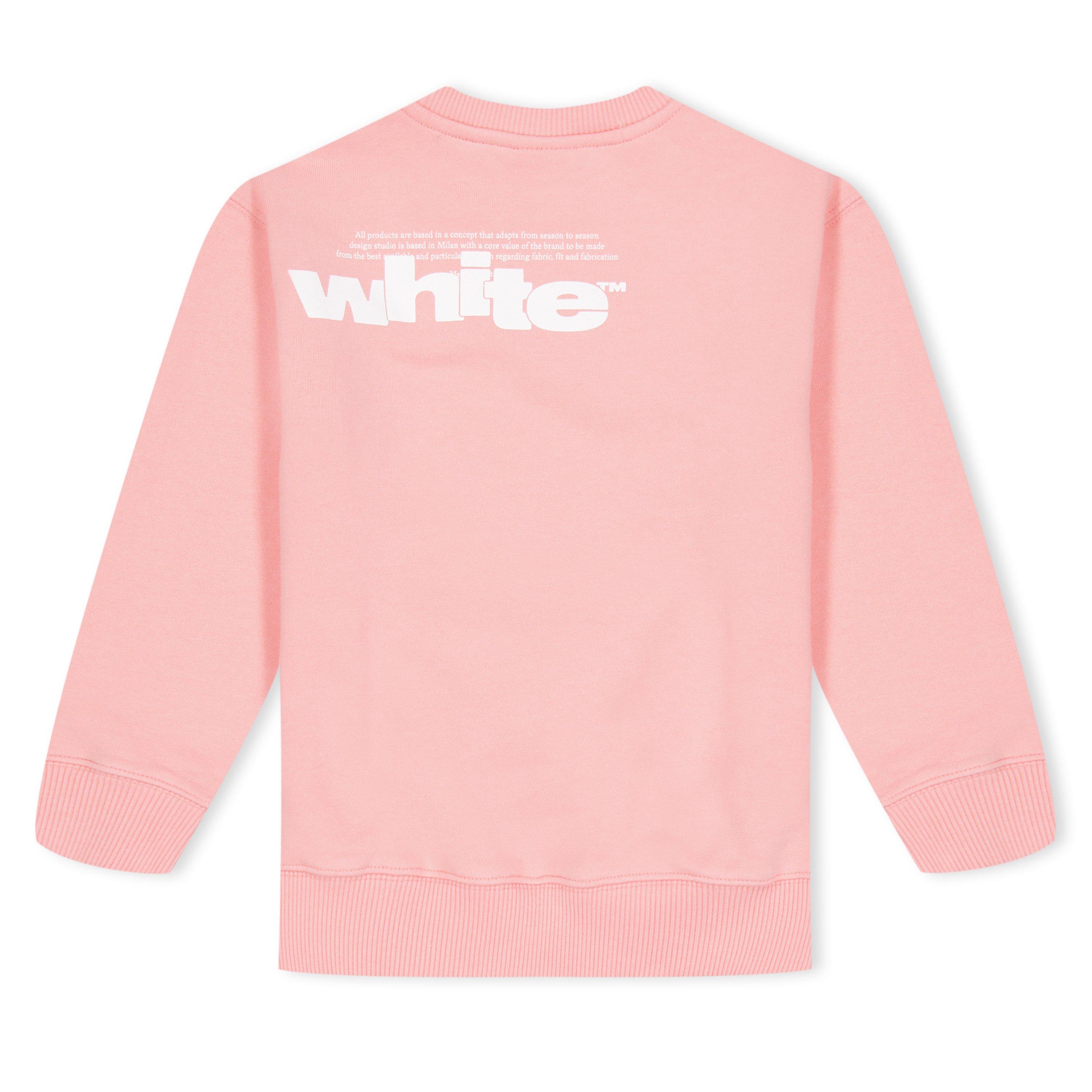 Pink Wht 3001 - Off White - Kids Logo Crew Sweater, Bold Design - 2