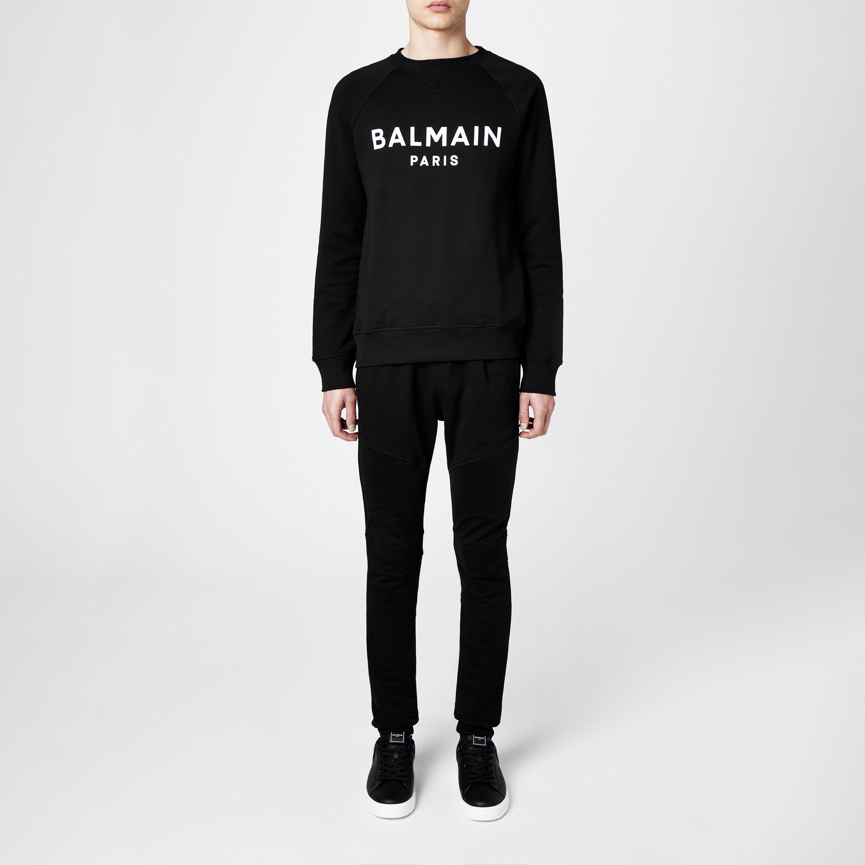 Noir/Blanc EAB - Balmain - Logo Crew Sweater - 4