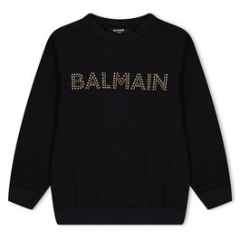 Balmain Rhinestone Logo Sweatshirt Juniors