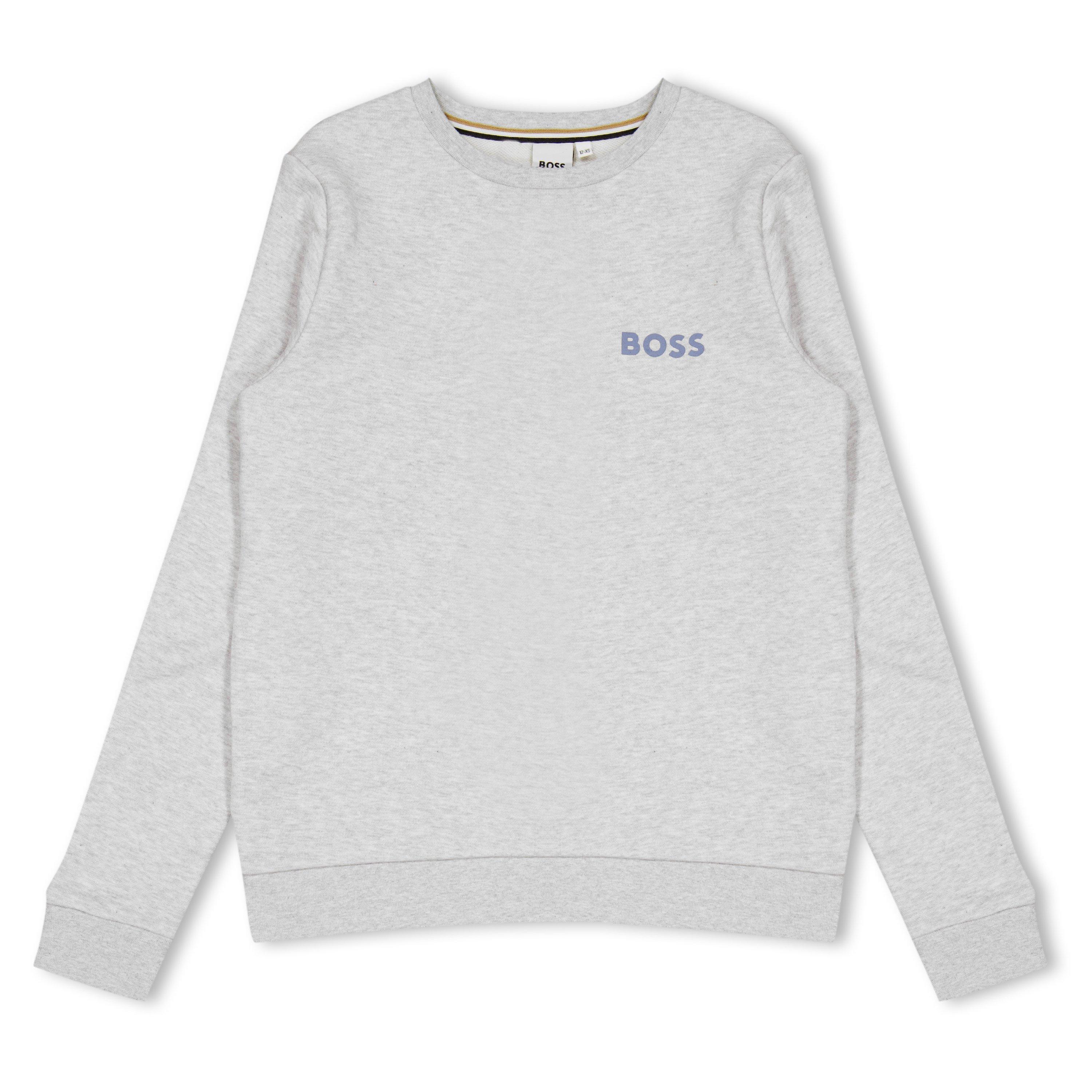 Boss Boys Kids Iconic Logo Sweatshirt - Grey 09 - 12 Yrs