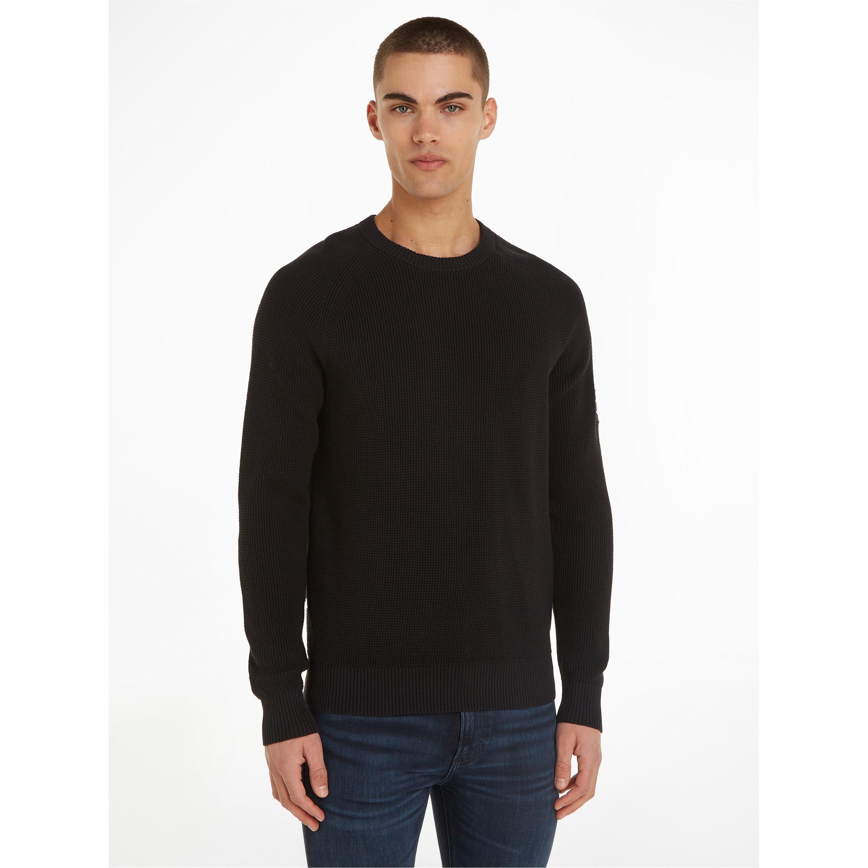 Ck Black BEH - Calvin Klein Jeans - Men's Badge Easy Crew Sweatshirt - 2
