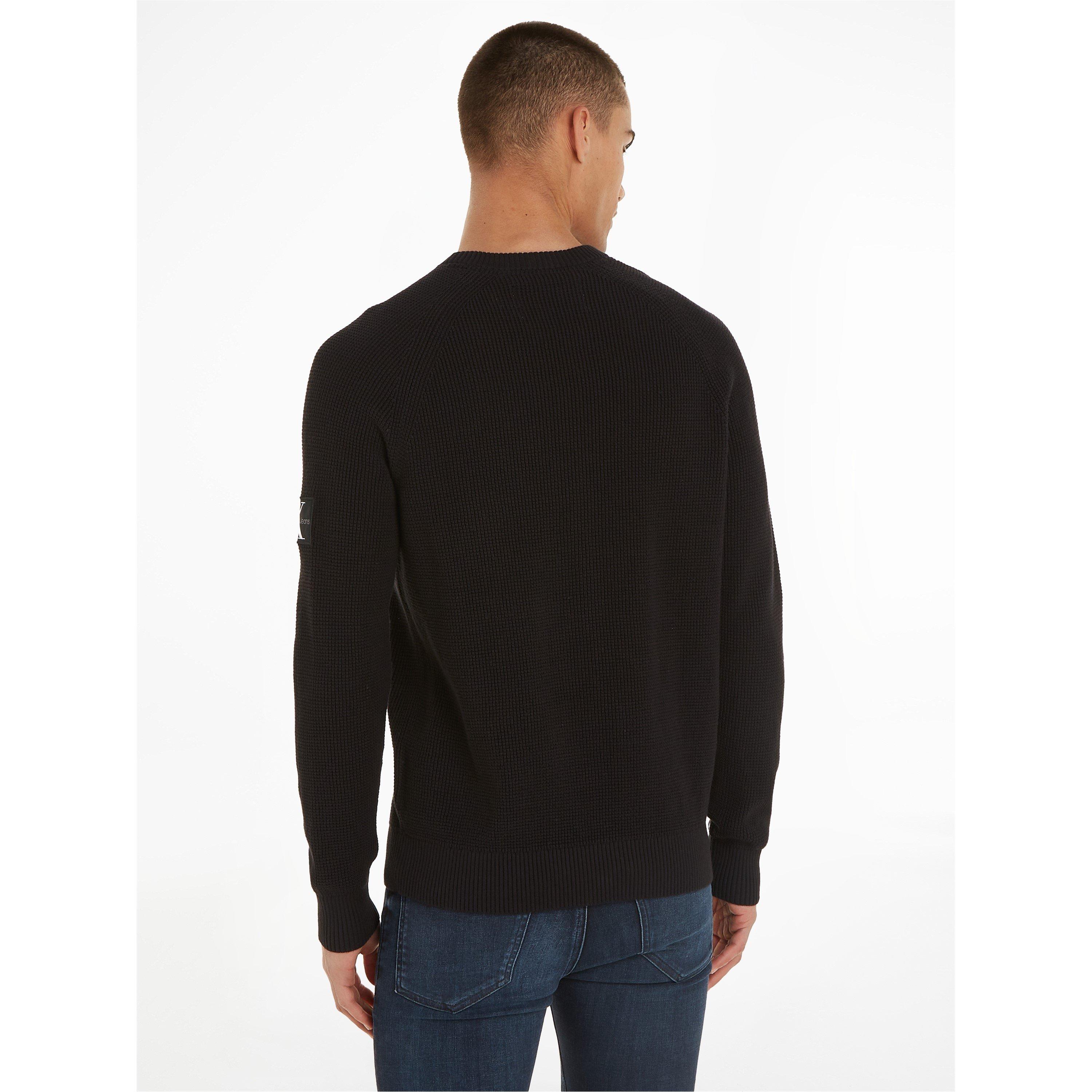 Ck Black BEH - Calvin Klein Jeans - Men's Badge Easy Crew Sweatshirt - 4