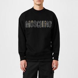 Moschino Stitched Logo Organic Cotton Sweatshirt