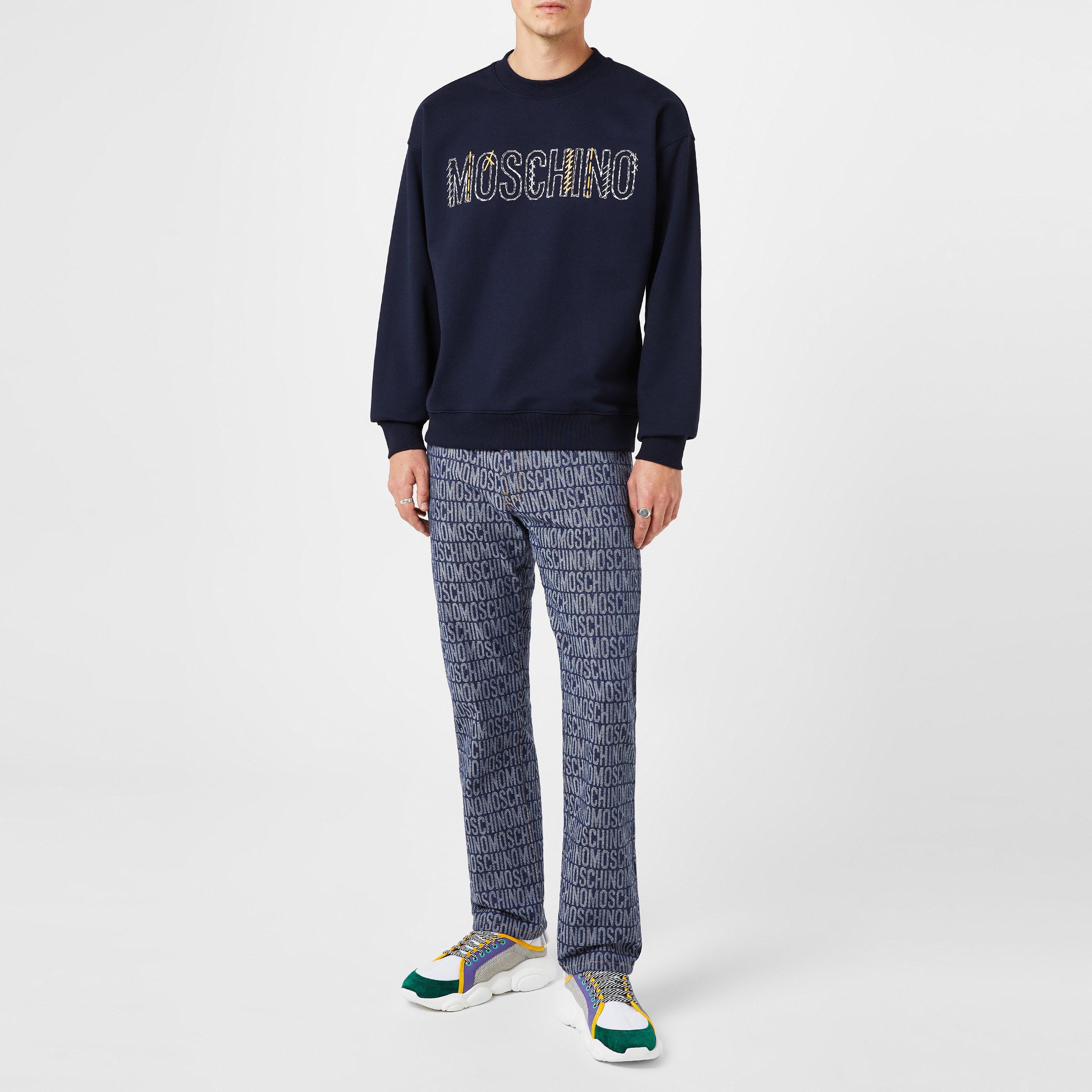 スウェット・トレーナー Moschino Cotton Sweatshirt Moschino Kids logo-print Cotton Sweatshirt | Black | FARFETCH