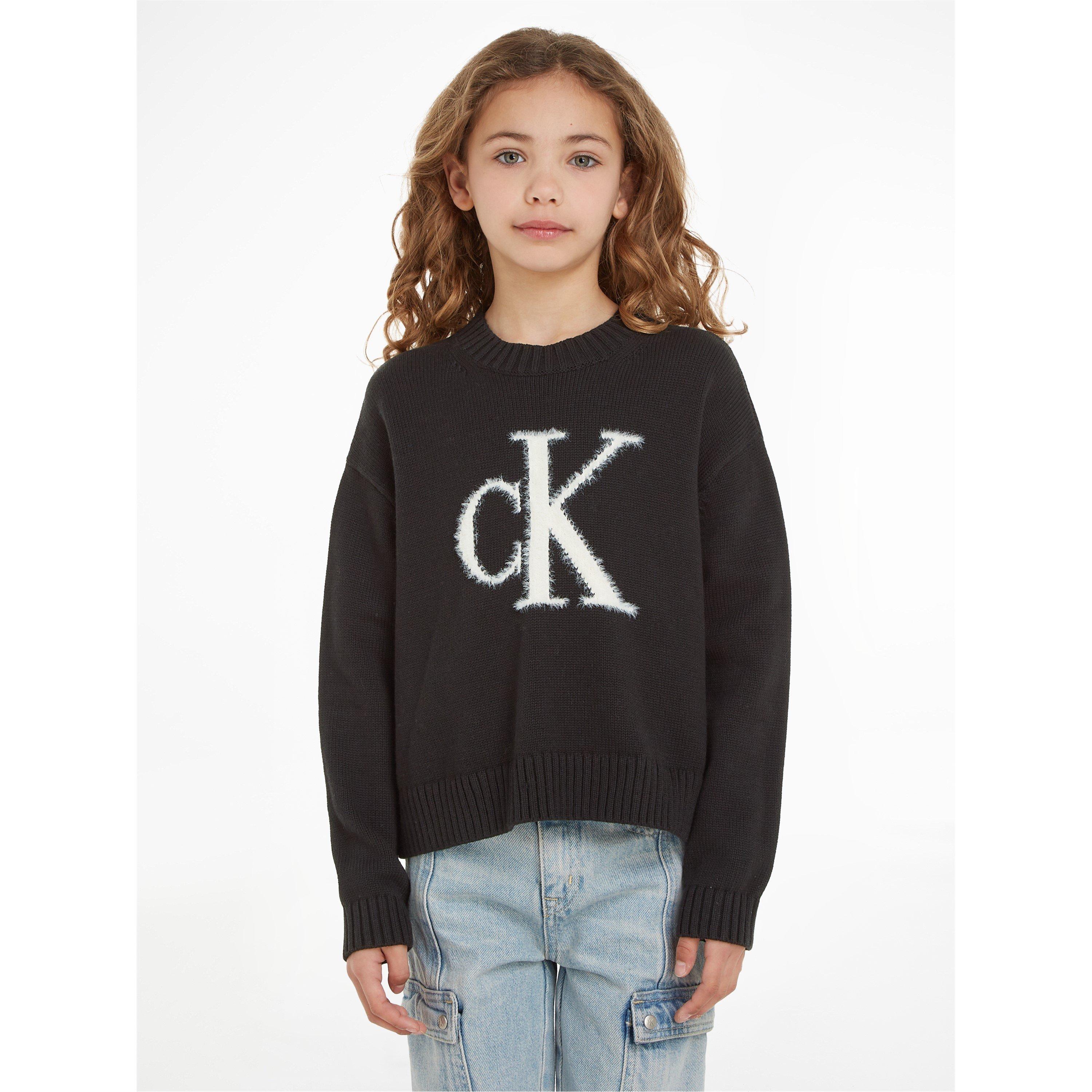 Black BEH - Calvin Klein Jeans - Kids' Fluffy Monogram Sweatshirt - 2