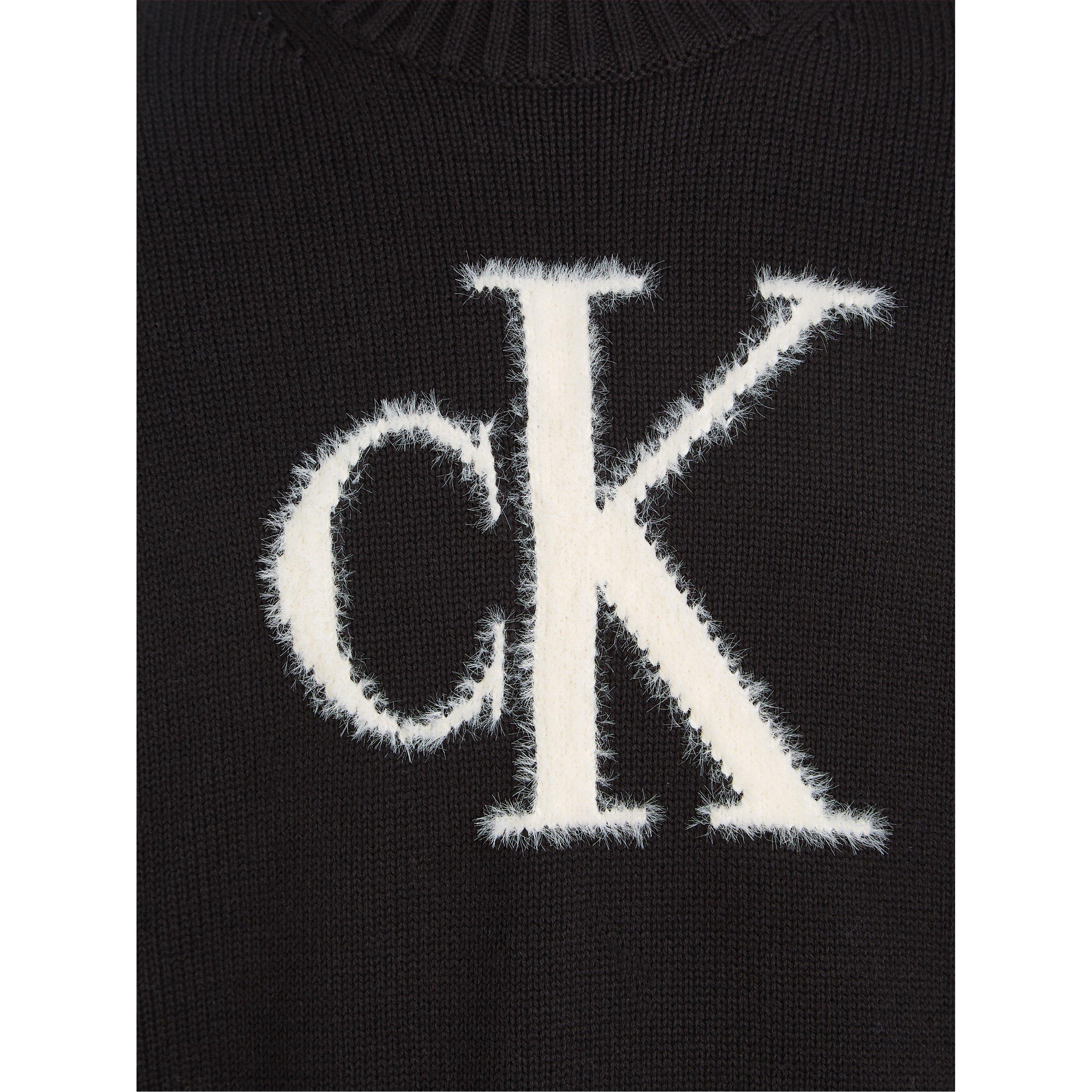 Black BEH - Calvin Klein Jeans - Kids' Fluffy Monogram Sweatshirt - 5