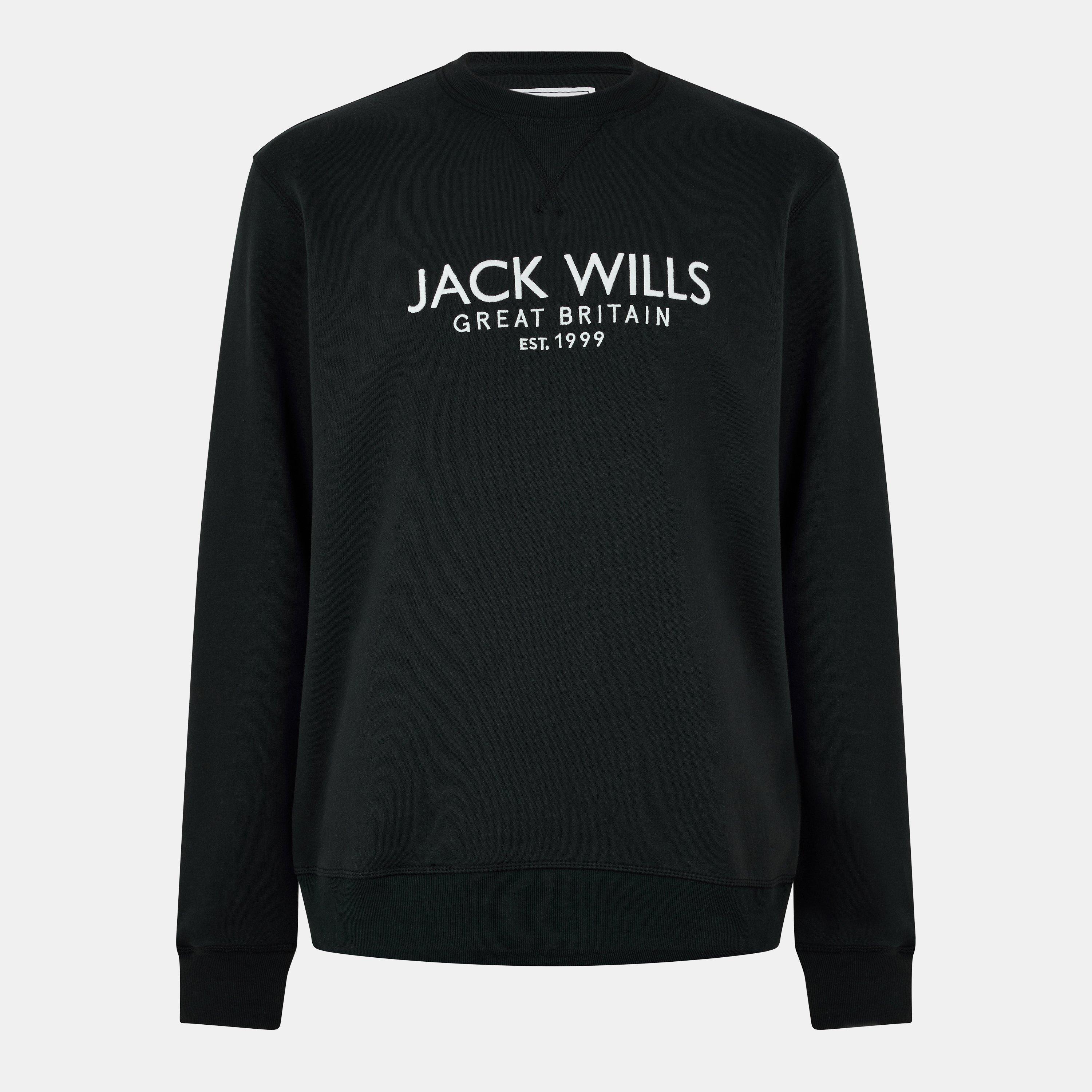 Black - Jack Wills - Belvue Logo Sweatshirt Mens - 1