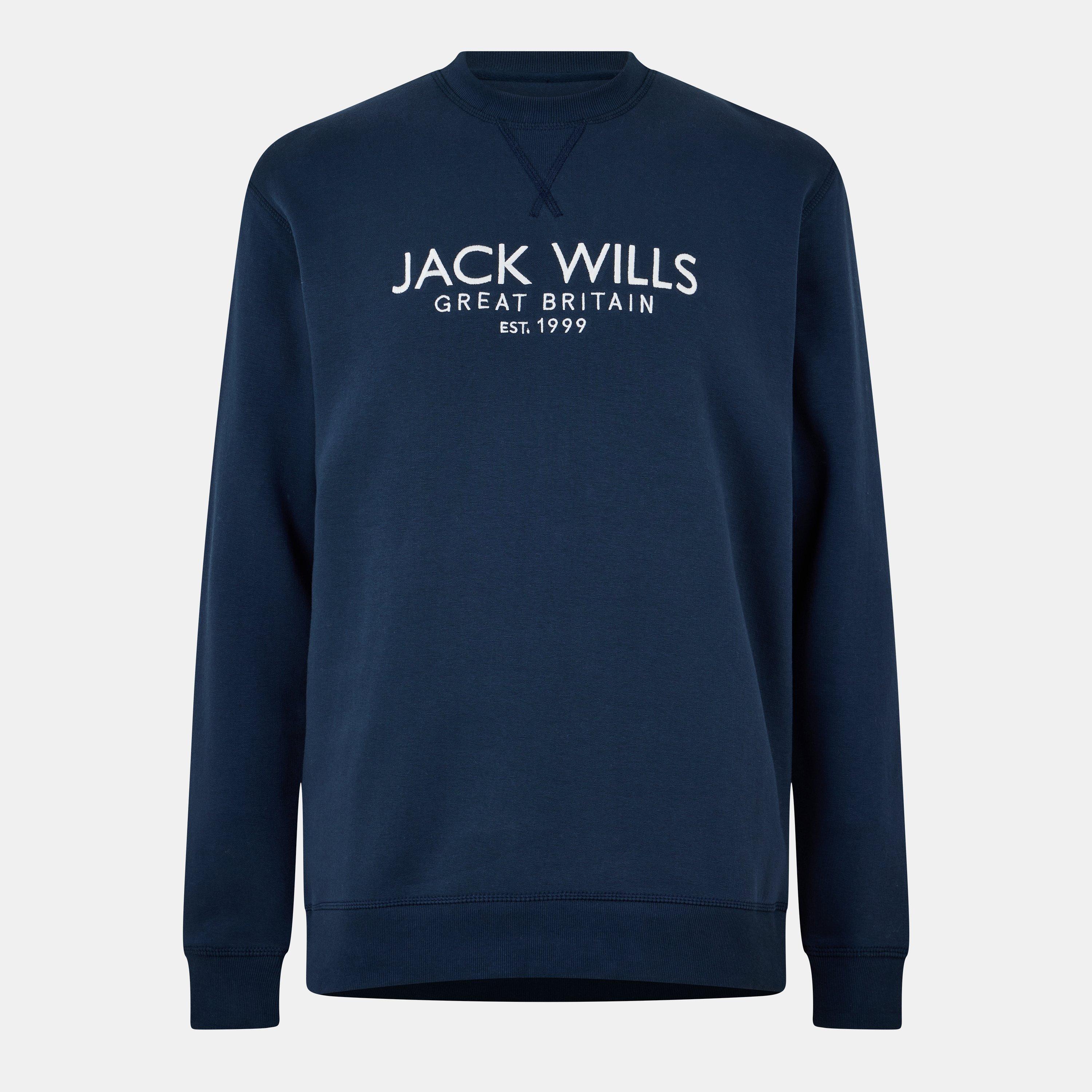 Jack Wills Men's Belvue Logo Sweatshirt - Navy - XS