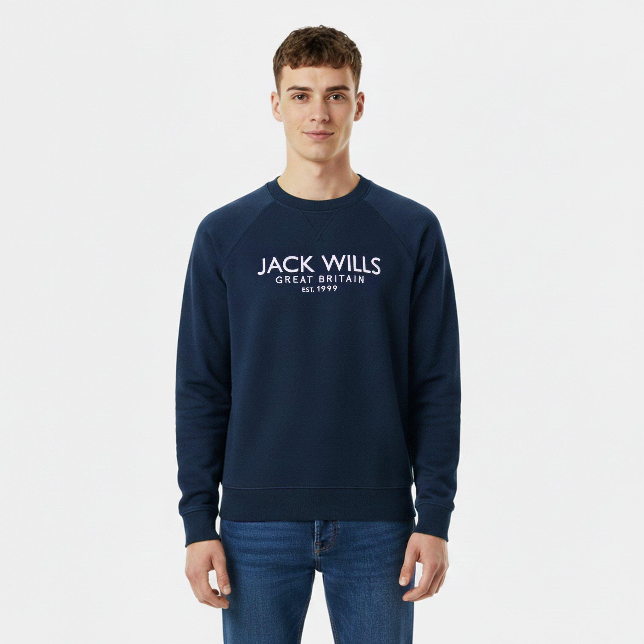 Lyle Q Zip Pulover Sn99 - Jack Wills - Belvue Logo Sweatshirt Mens - 3