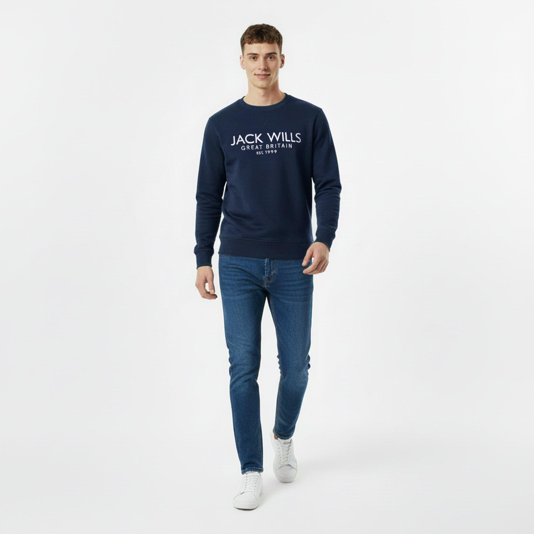 Lyle Q Zip Pulover Sn99 - Jack Wills - Belvue Logo Sweatshirt Mens - 5
