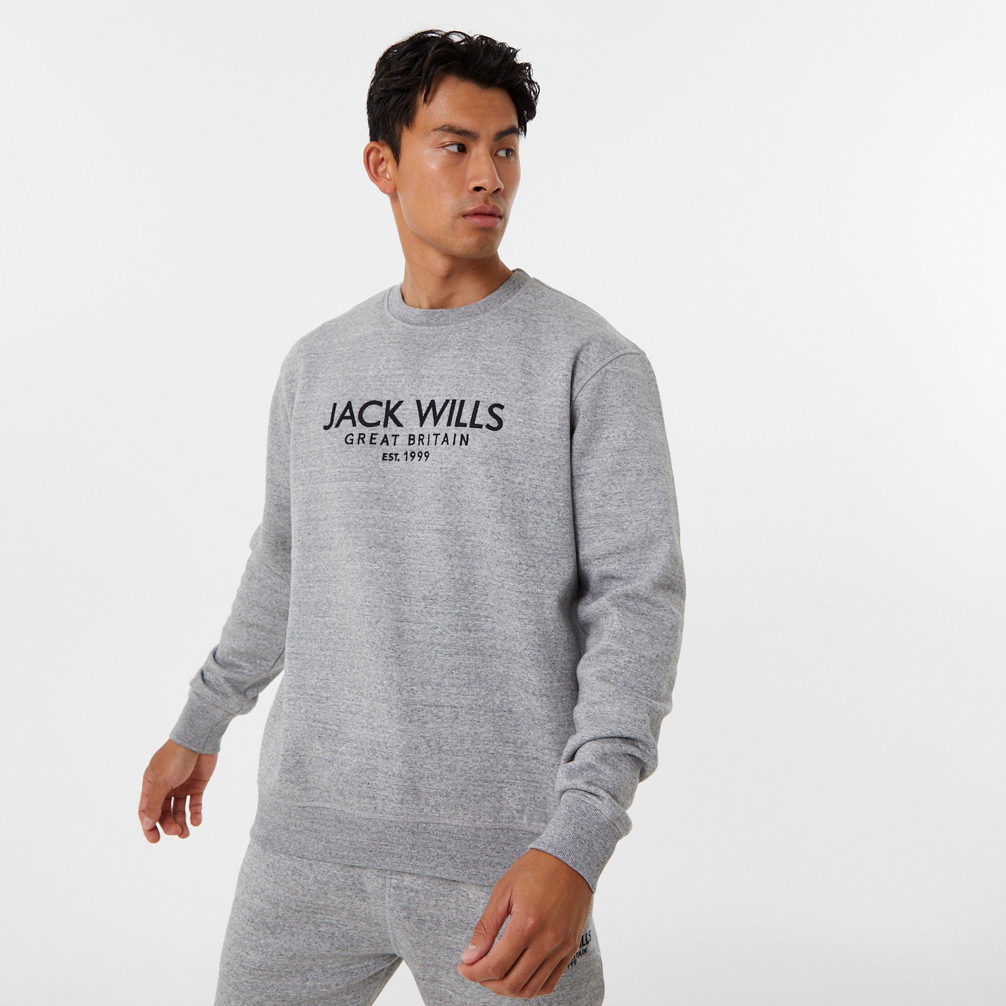 Jack Wills Belvue Logo Sweatshirt Crew Sweaters Sports Direct MY