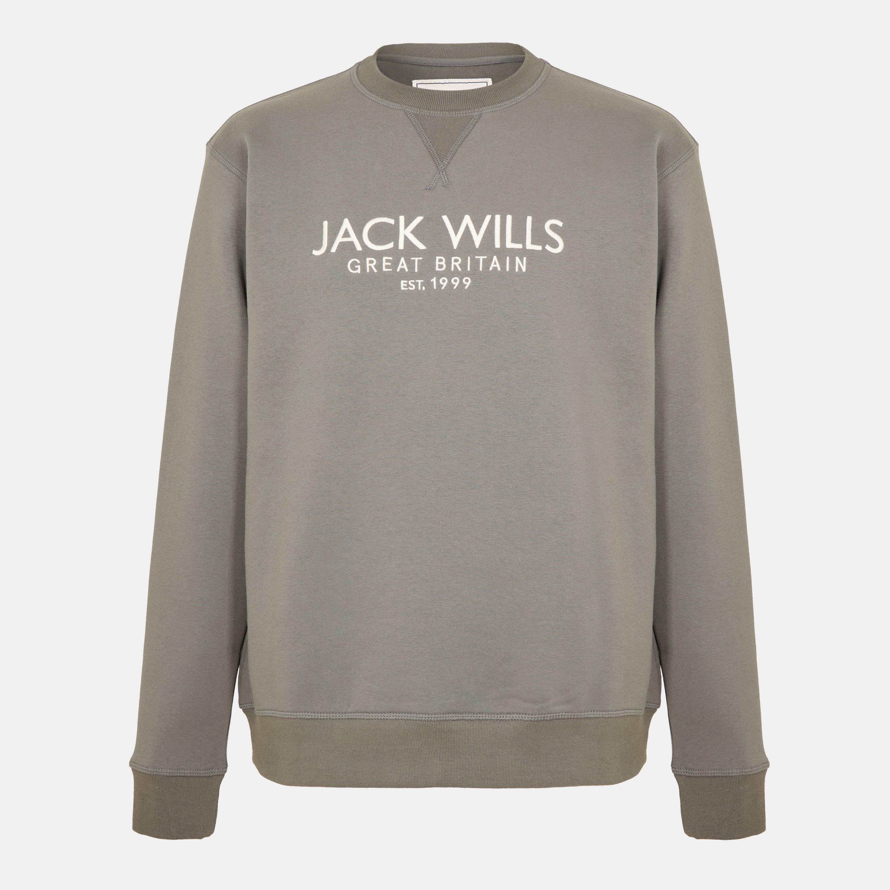 Jack Wills Men's Belvue Logo Sweatshirt - Slate - XS