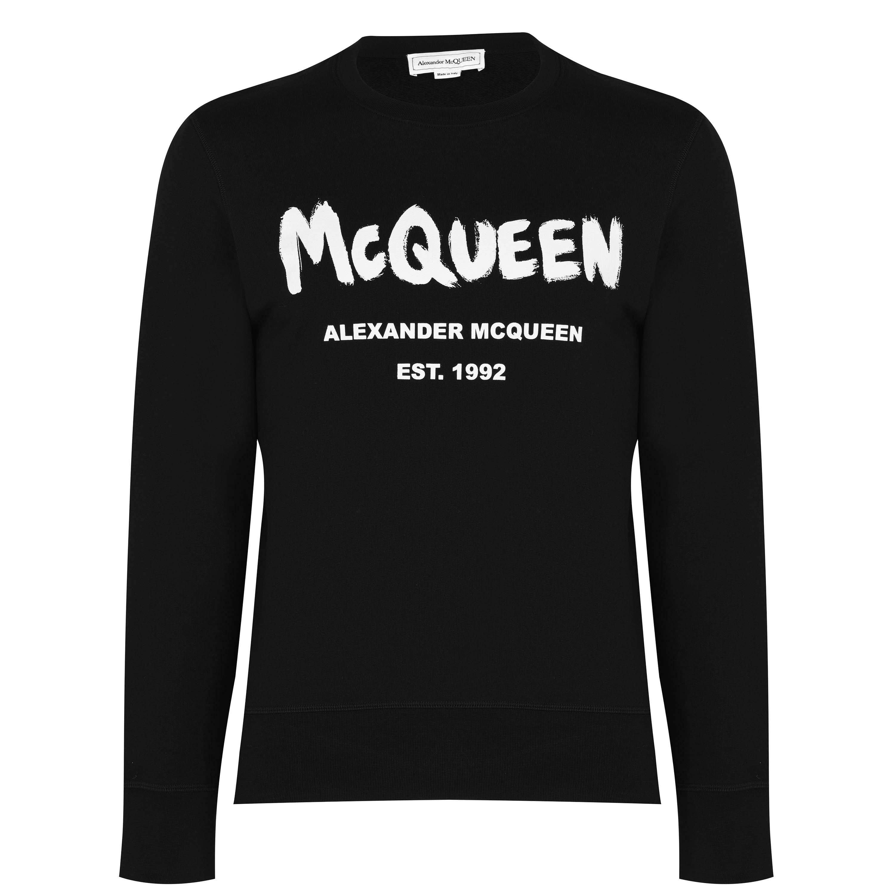 Black/Wht 0901 - Alexander McQueen - Graffiti Sweatshirt - 5
