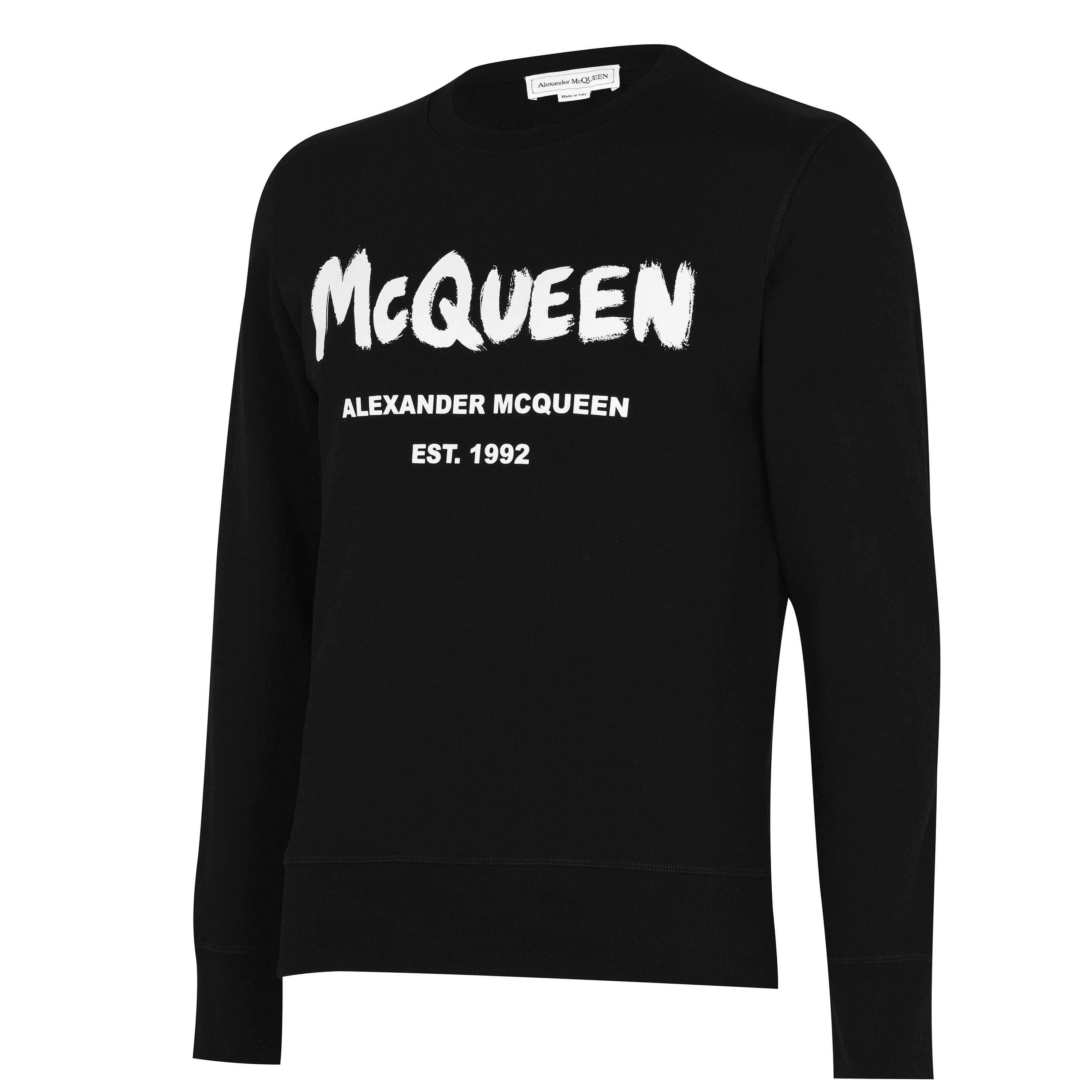 Black/Wht 0901 - Alexander McQueen - Graffiti Sweatshirt - 7