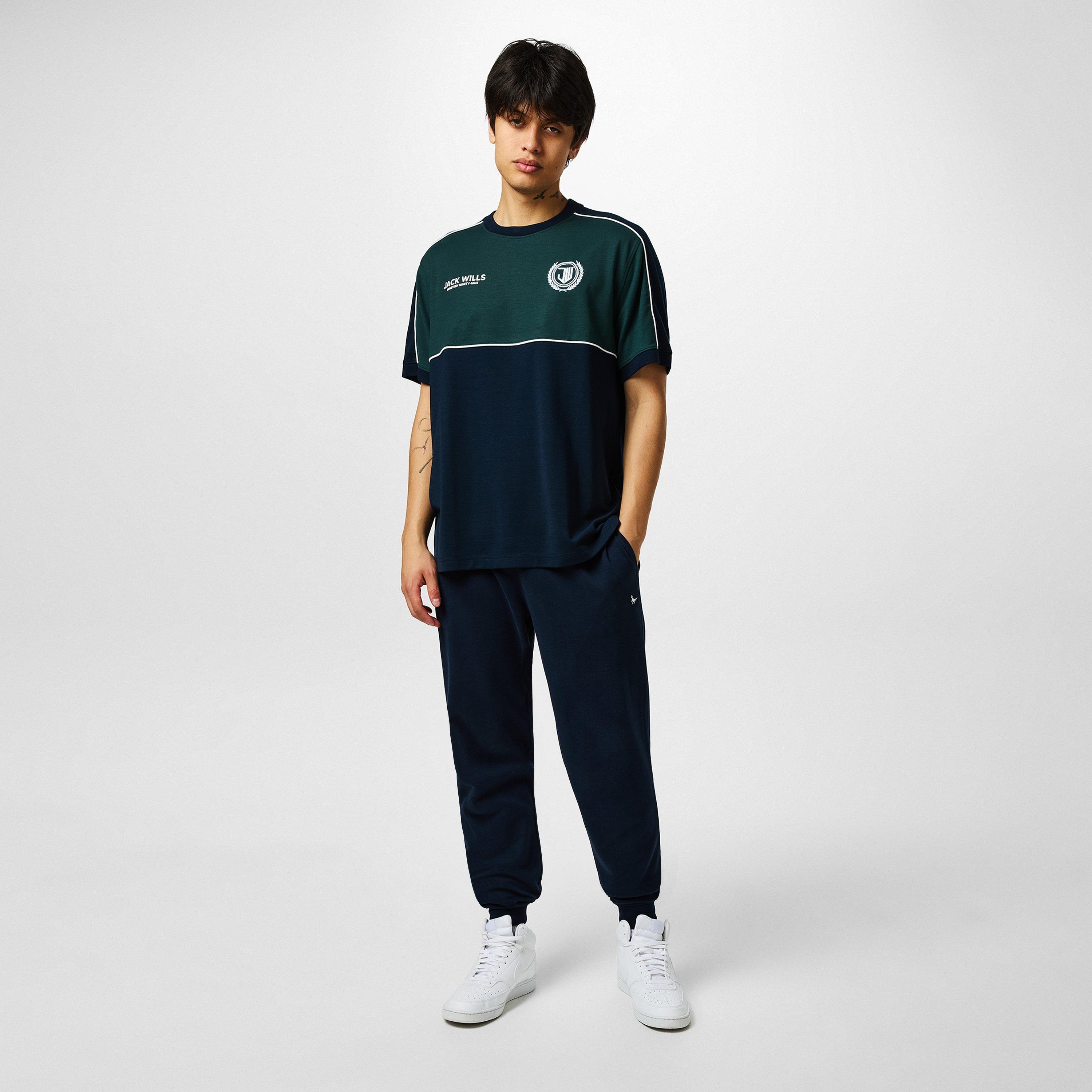 Marineblå - Jack Wills - JW Pipe Regular Fit T-Shirt - 6