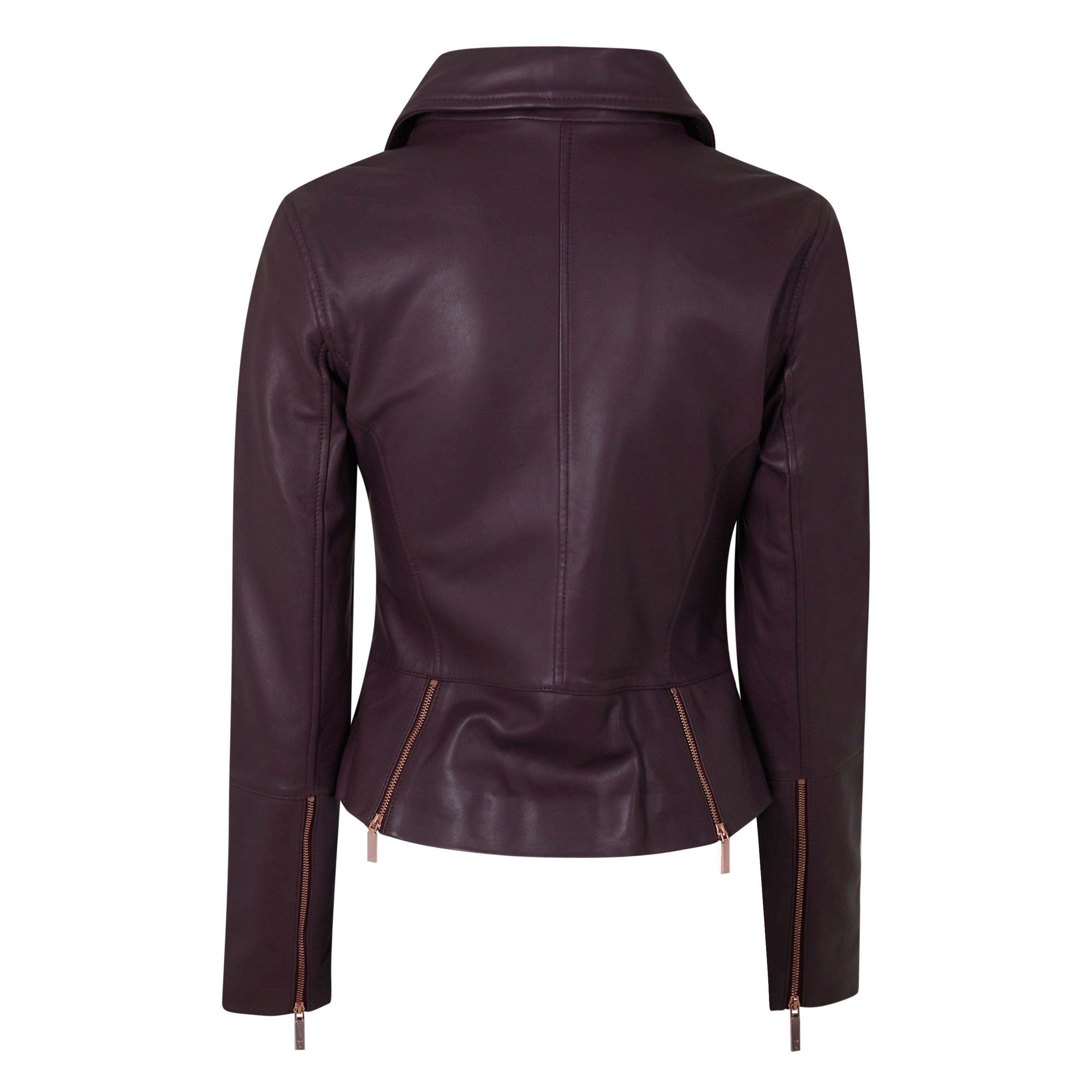 Viola - Ted Baker - Women's Lizia Minimal Biker Leather Jacket - 2