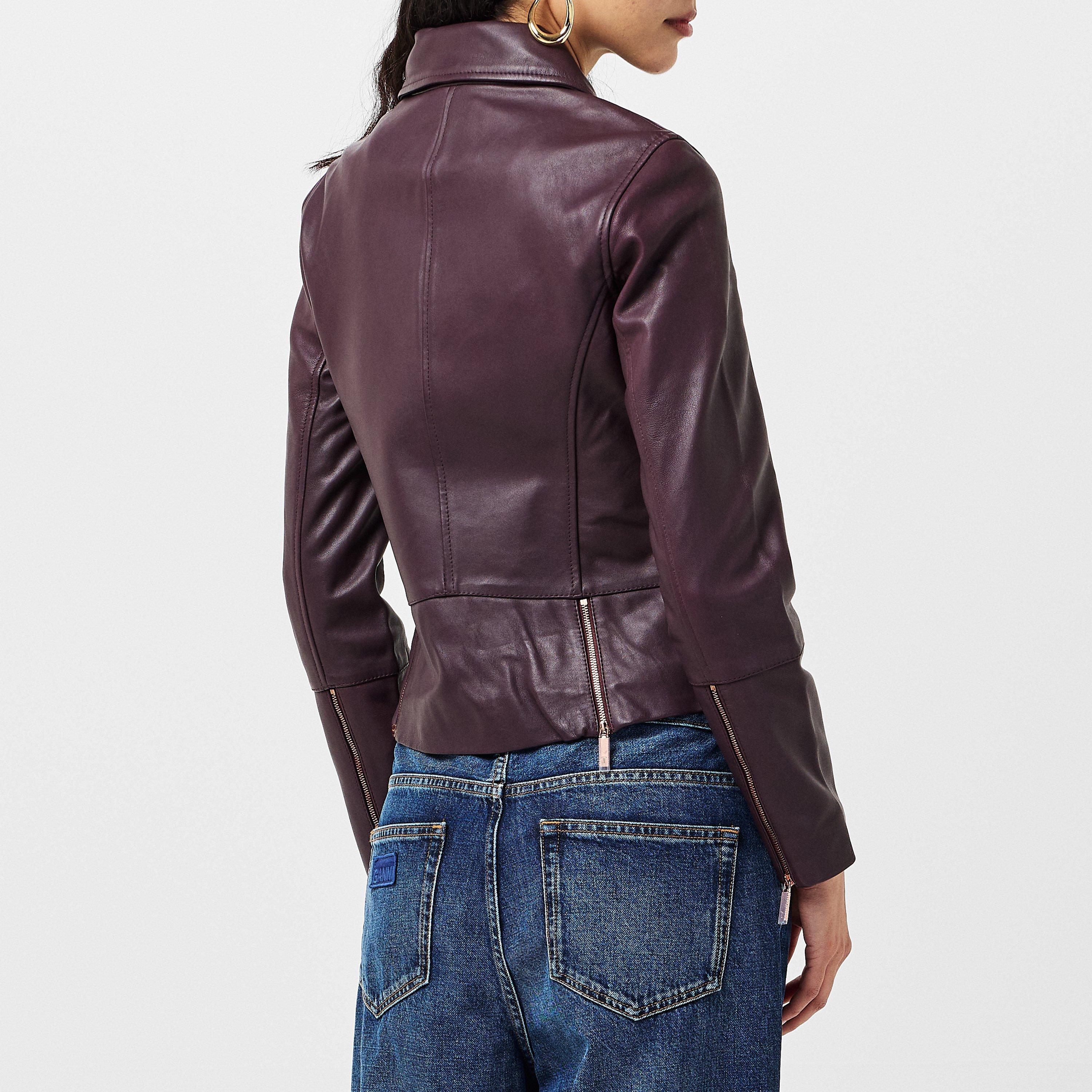 Motorcycle Jacket Ted Baker Lizia Leather Jacket Black Ted Baker