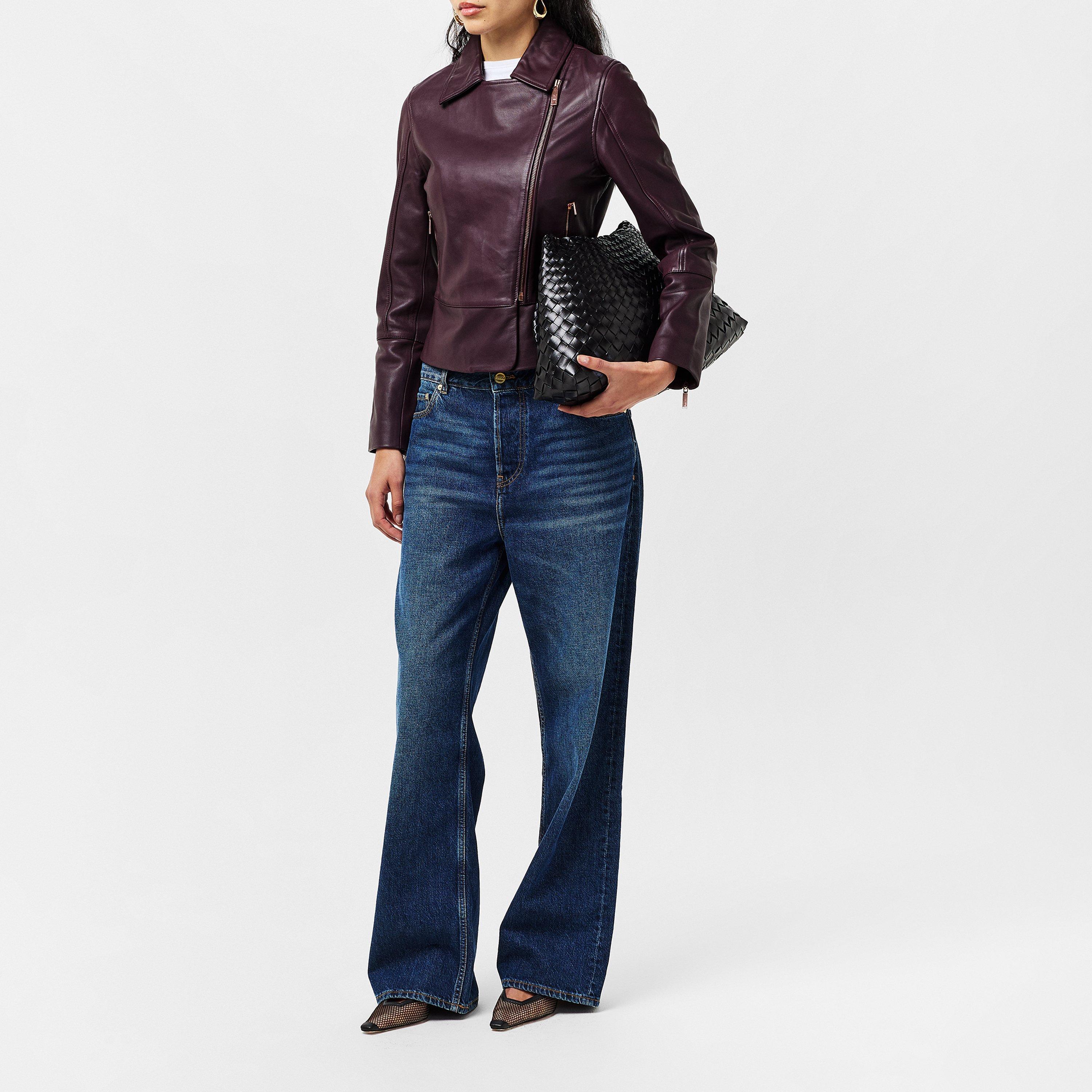 Viola - Ted Baker - Women's Lizia Minimal Biker Leather Jacket - 6